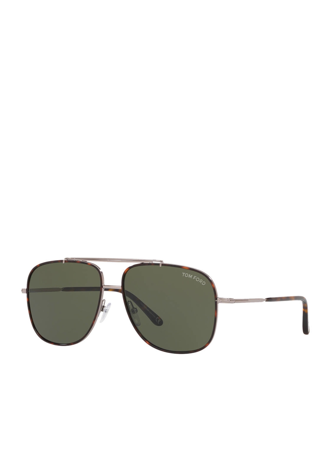 TOM FORD Sunglasses FT0693 BENTON, Color: 4240J1 - SILVER/ HAVANA/ GREEN (Image 1)