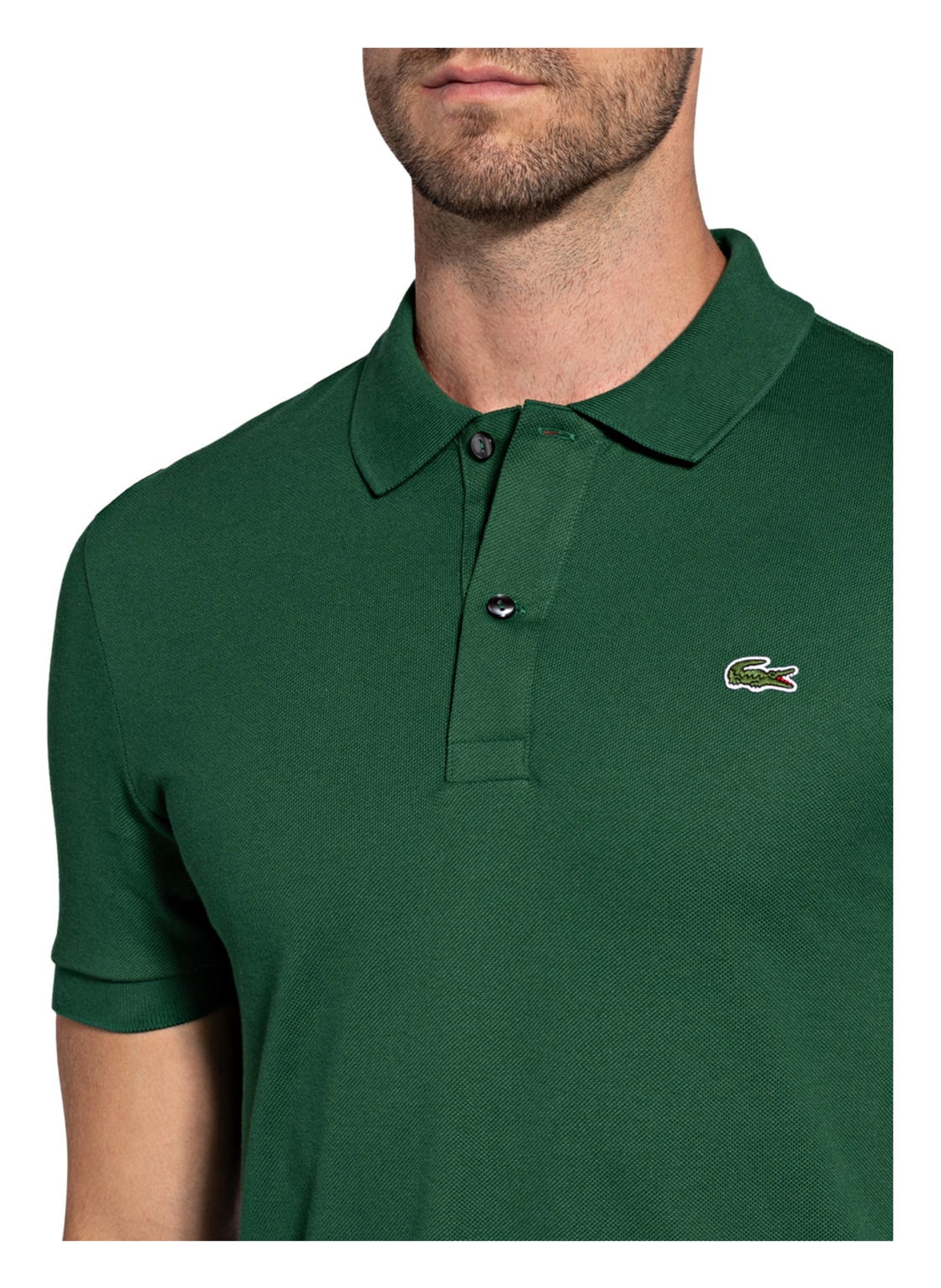 LACOSTE Piqué-Poloshirt Slim Fit, Farbe: GRÜN (Bild 4)