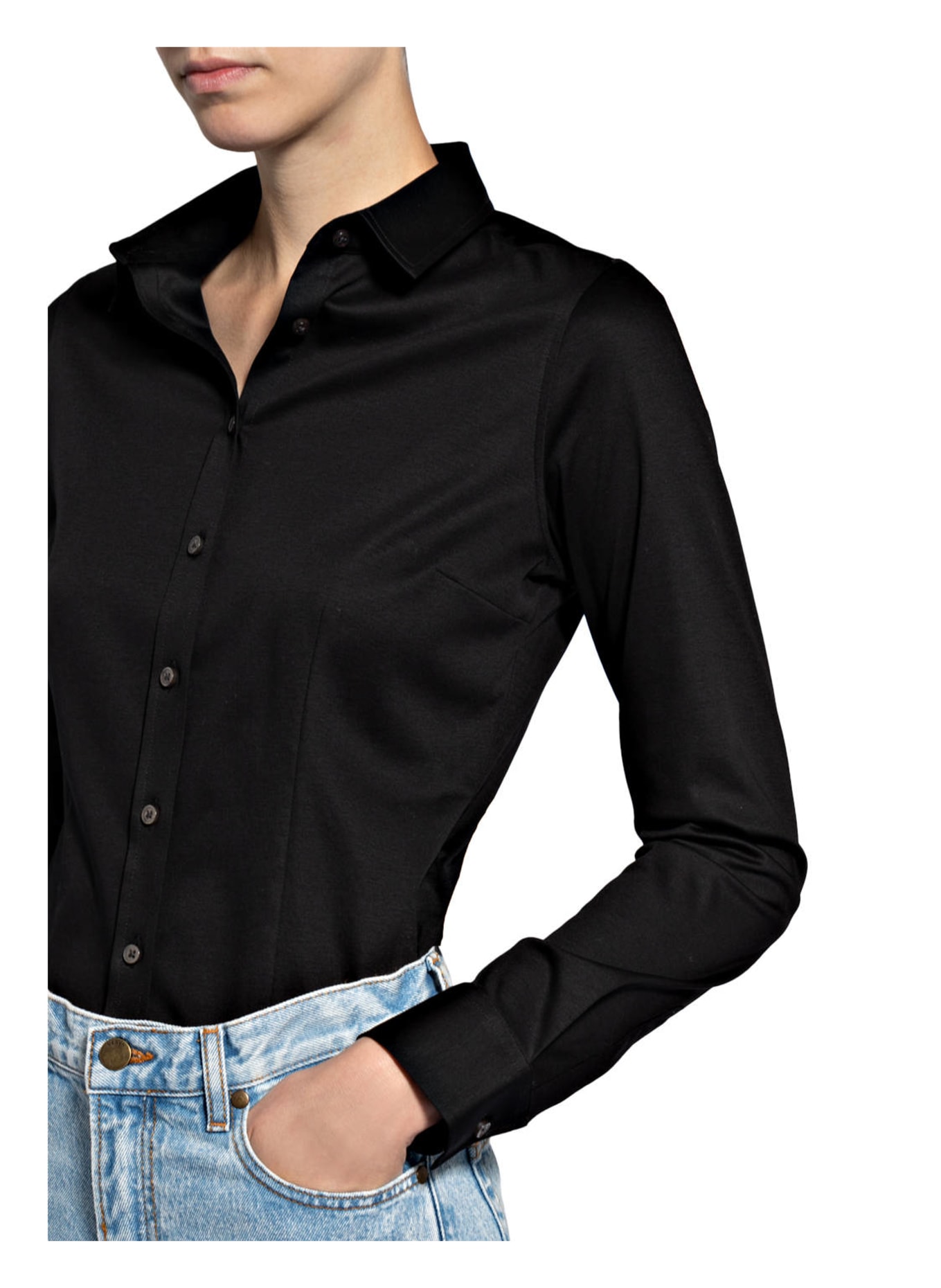 Soluzione Shirt blouse made of jersey, Color: BLACK (Image 4)