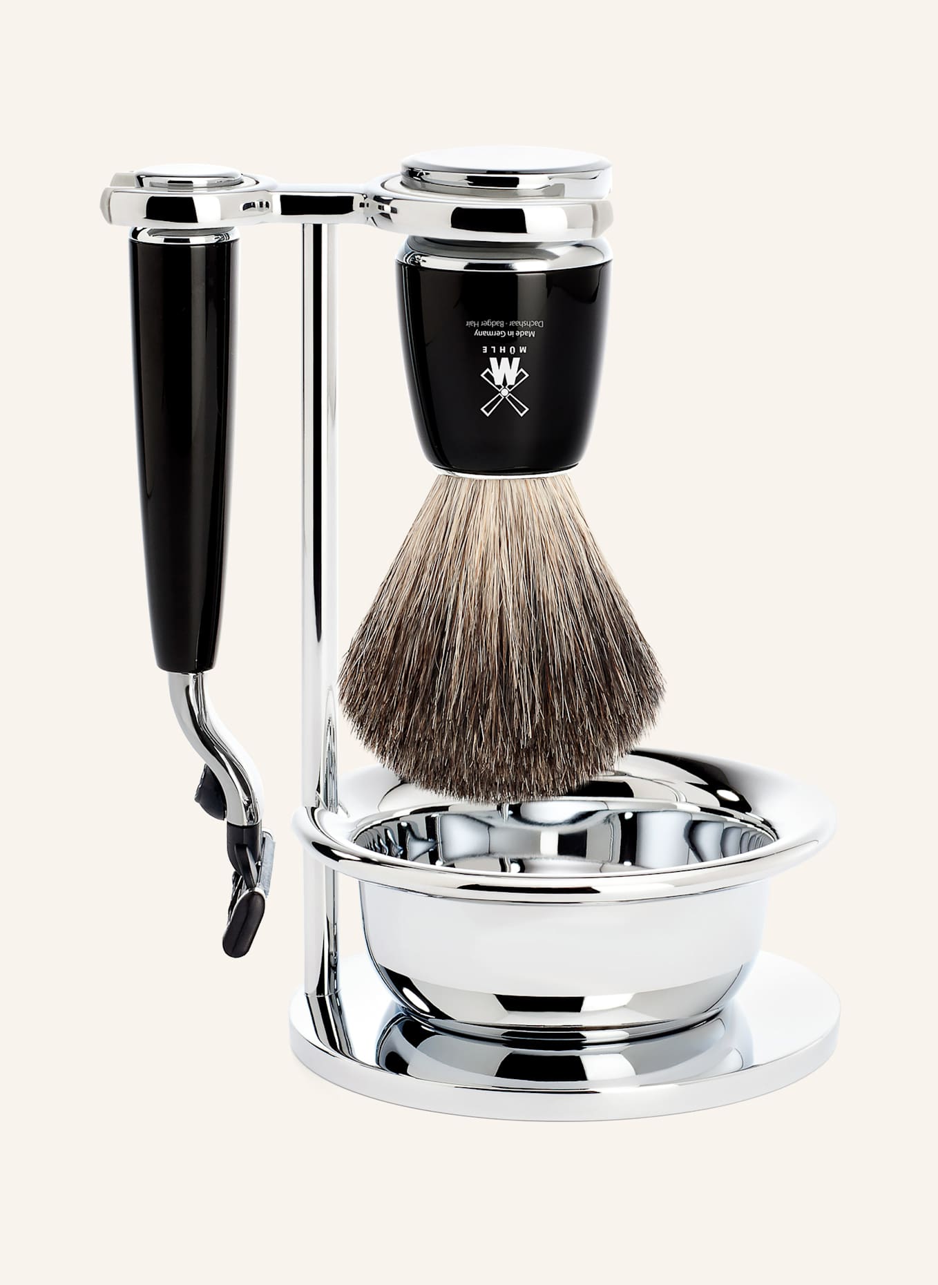 MÜHLE 4-tlg. Rasier-Set - RYTMO: SCHWARZ