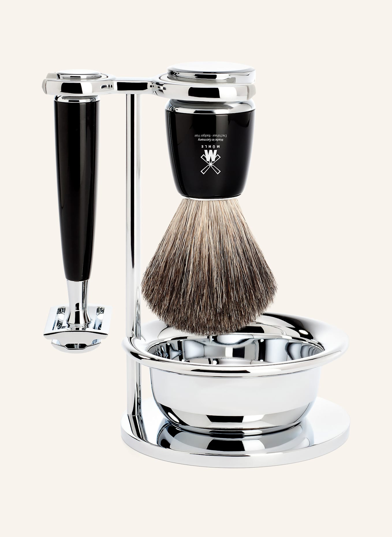 MÜHLE 4-tlg. Rasier-Set - RYTMO: SCHWARZ
