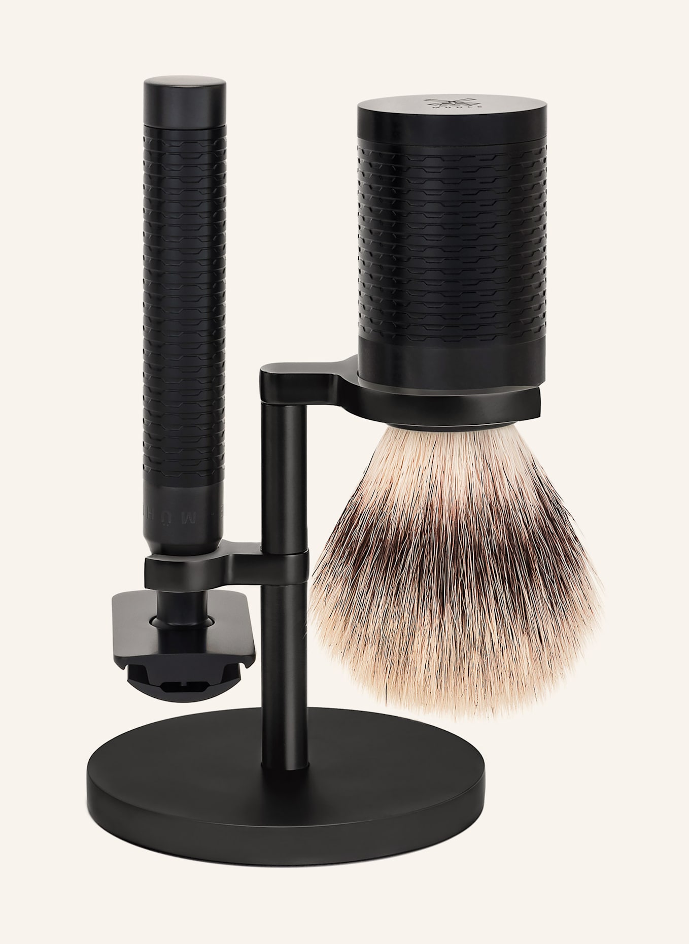 MÜHLE 3-tlg. Rasier-Set - ROCCA: SCHWARZ