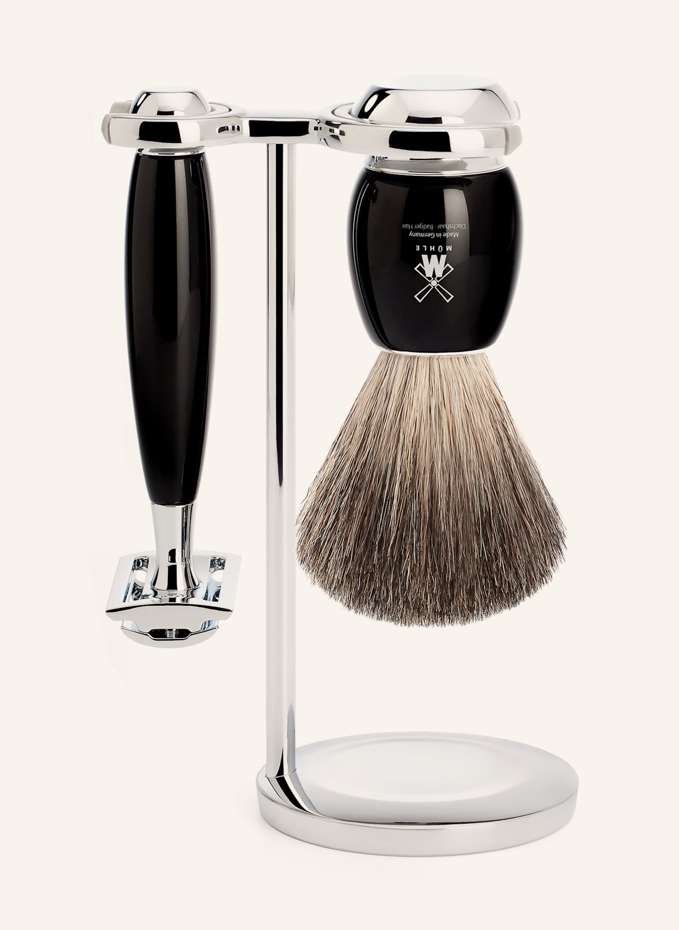 MÜHLE 4-tlg. Rasier-Set - VIVO: SCHWARZ