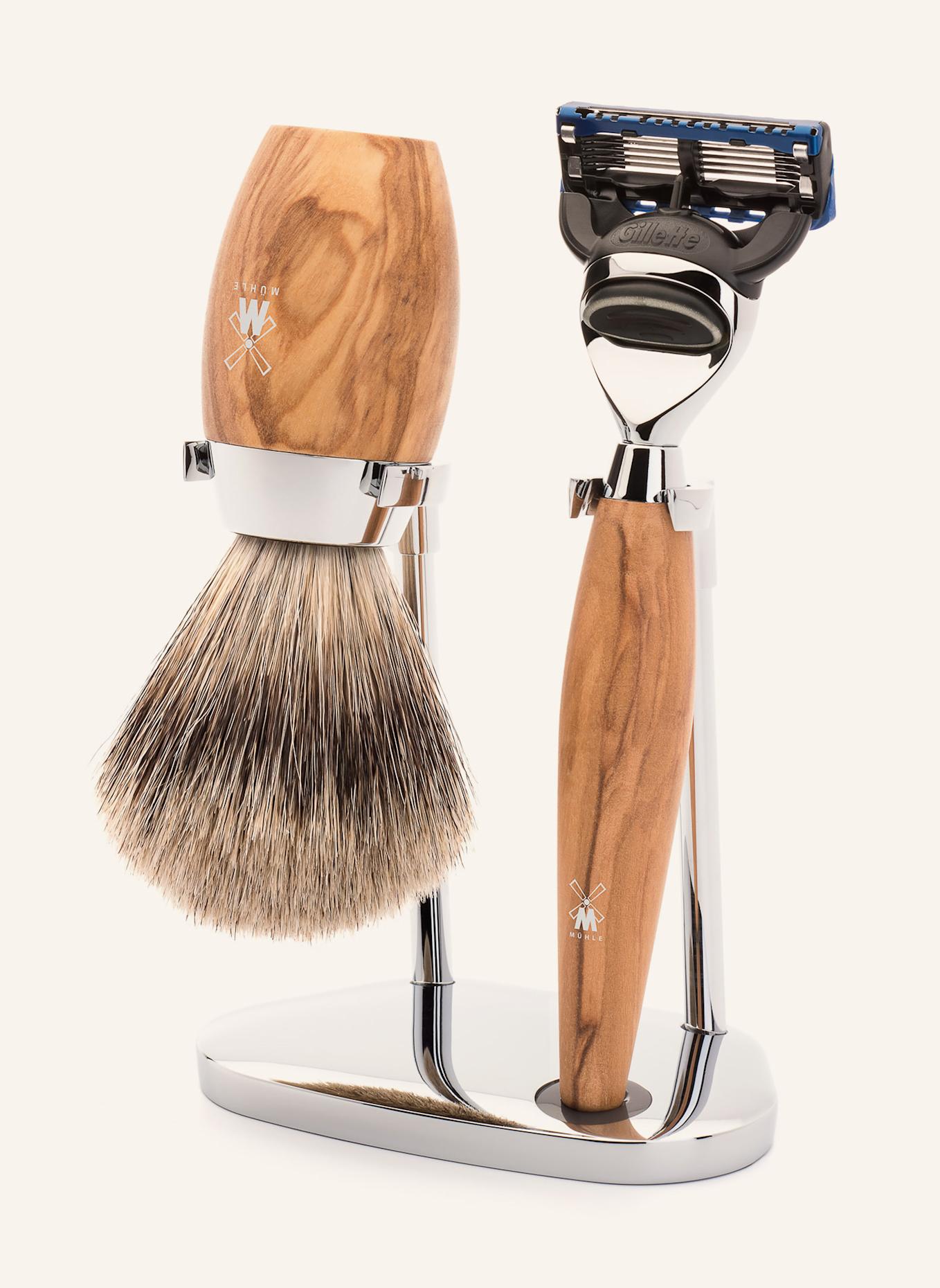 MÜHLE 3tlg. Rasier-Set - KOSMO: HELLBRAUN