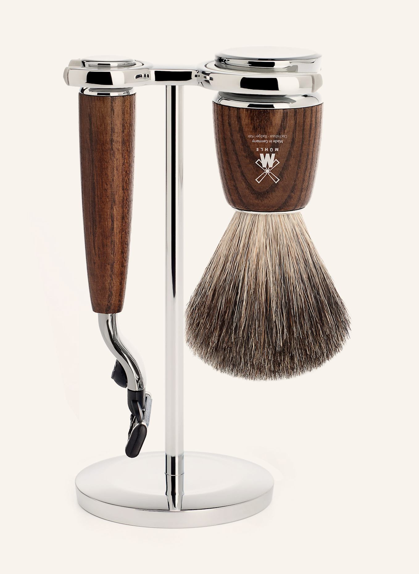 MÜHLE 3-tlg. Rasier-Set - RYTMO: DUNKELBRAUN