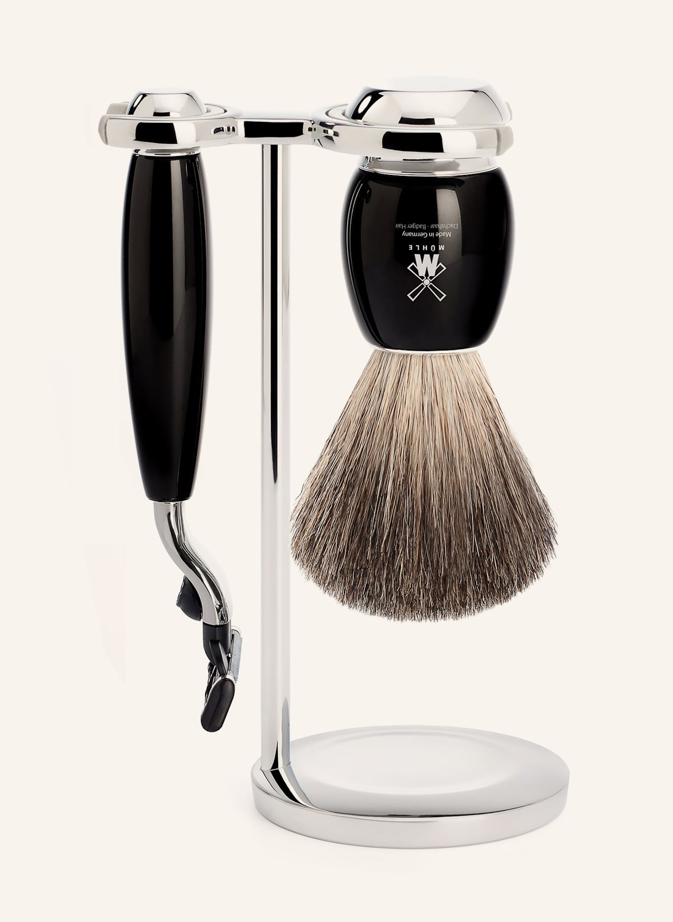 MÜHLE 3-tlg. Rasierset - VIVO: SCHWARZ