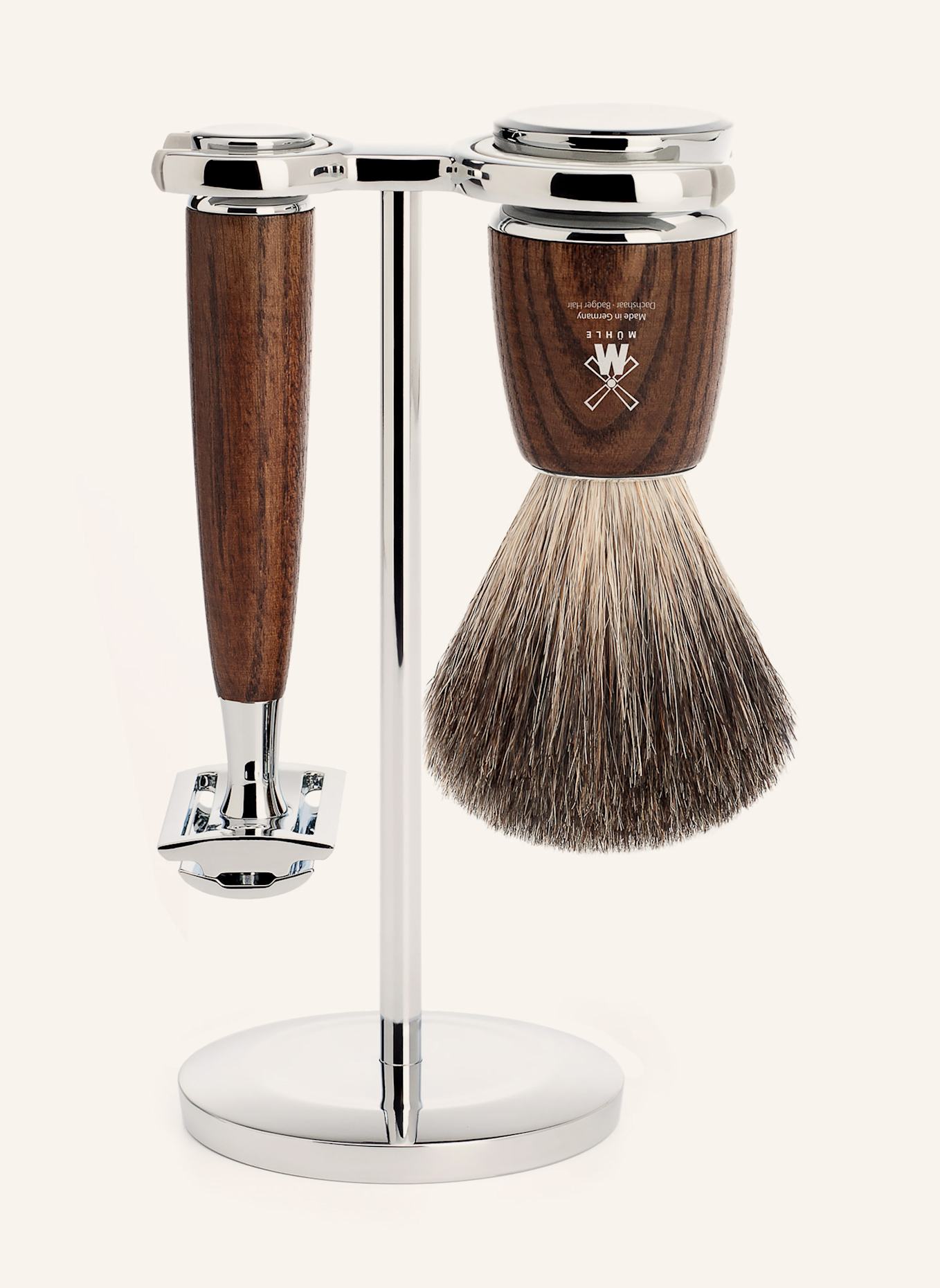 MÜHLE 3-tlg. Rasier-Set - RYTMO: DUNKELBRAUN