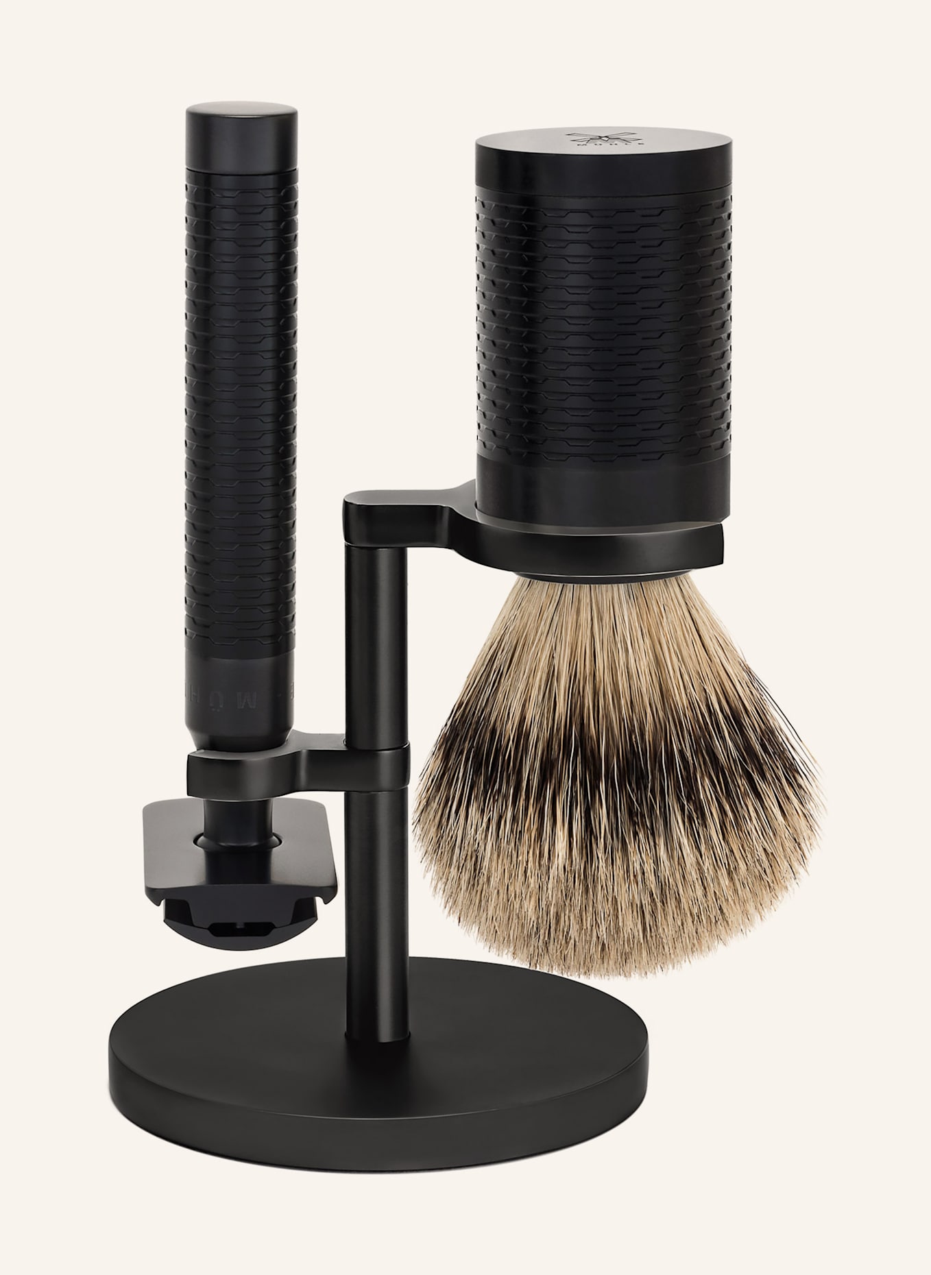 MÜHLE 3-tlg. Rasier-Set - ROCCA: SCHWARZ