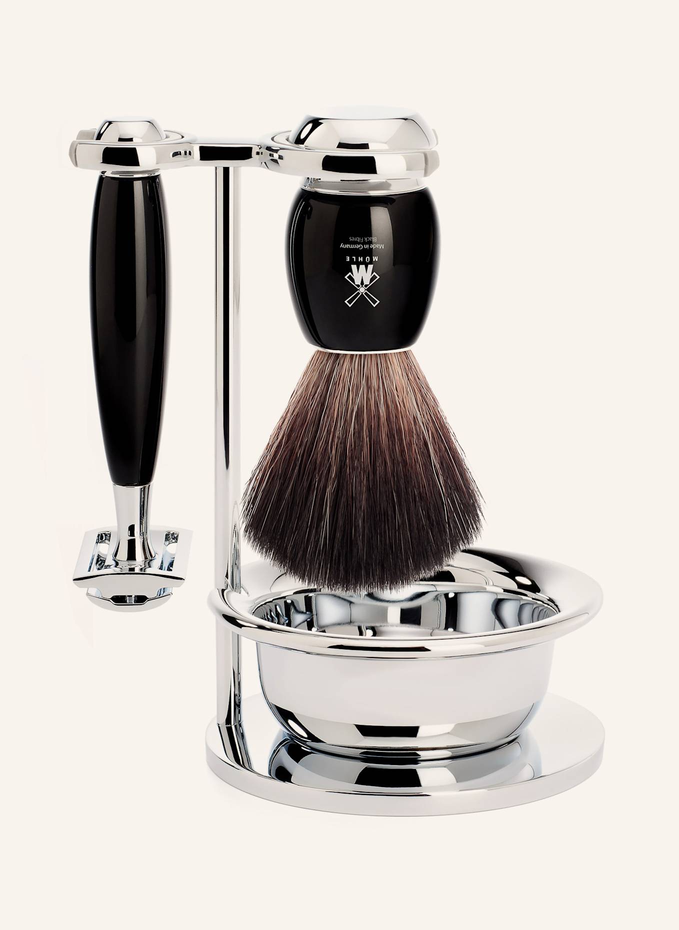 MÜHLE 4-tlg. Rasier-Set - VIVO: SCHWARZ