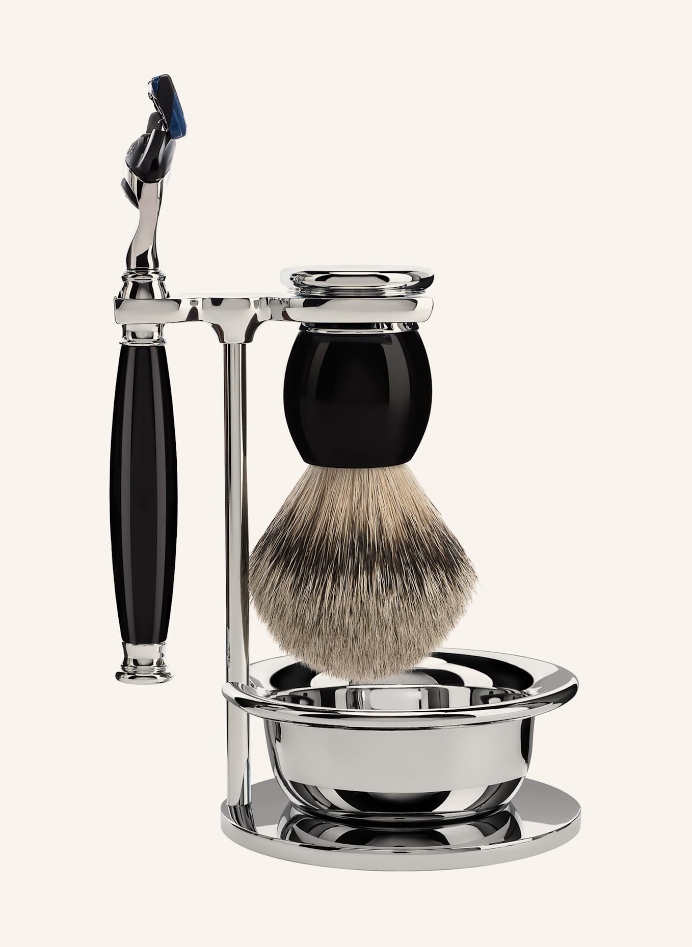 MÜHLE 4-tlg. Rasier-Set - SOPHIST: SCHWARZ