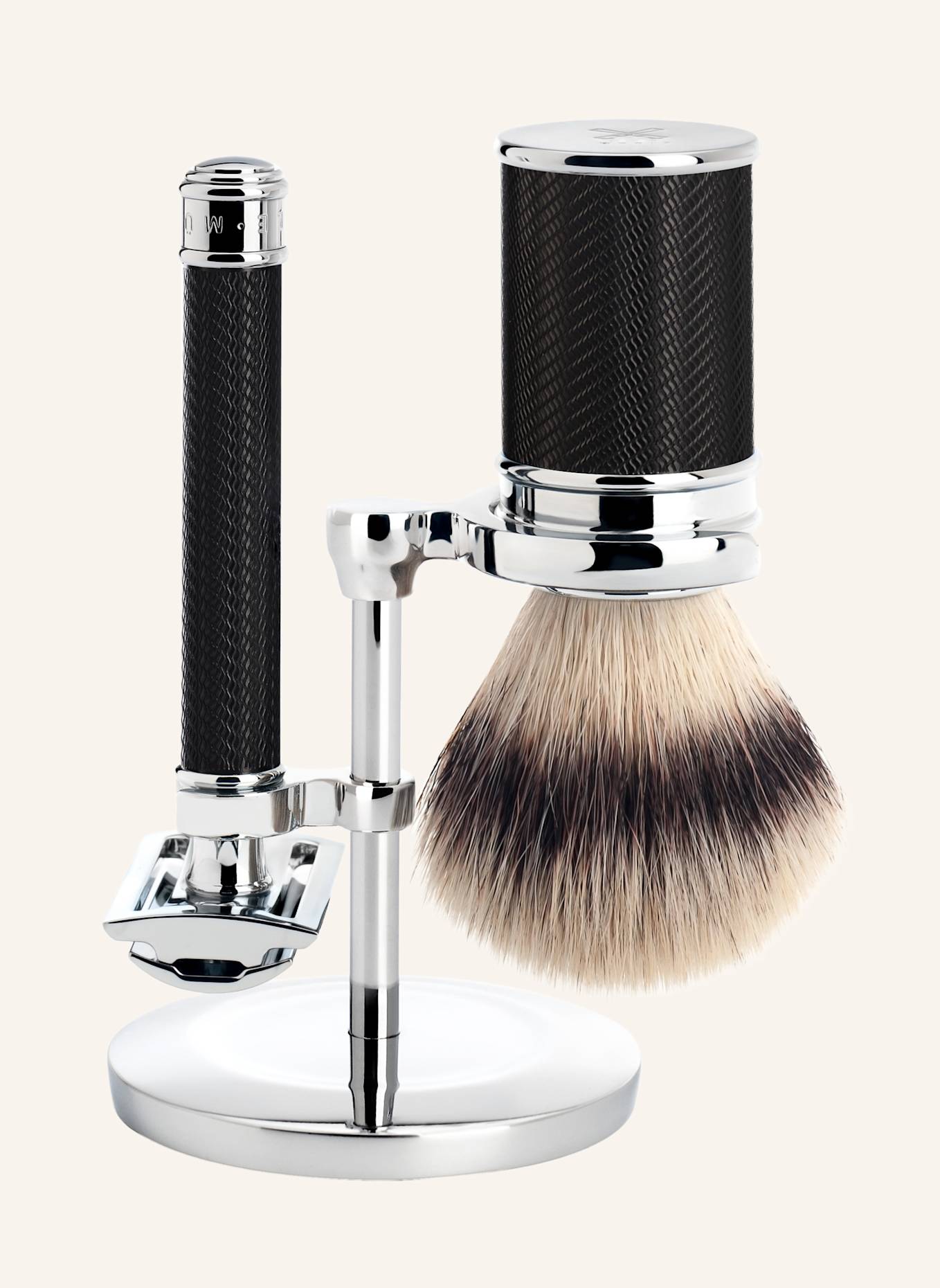 MÜHLE 3-tlg. Rasier-Set - TRADITIONAL: SCHWARZ