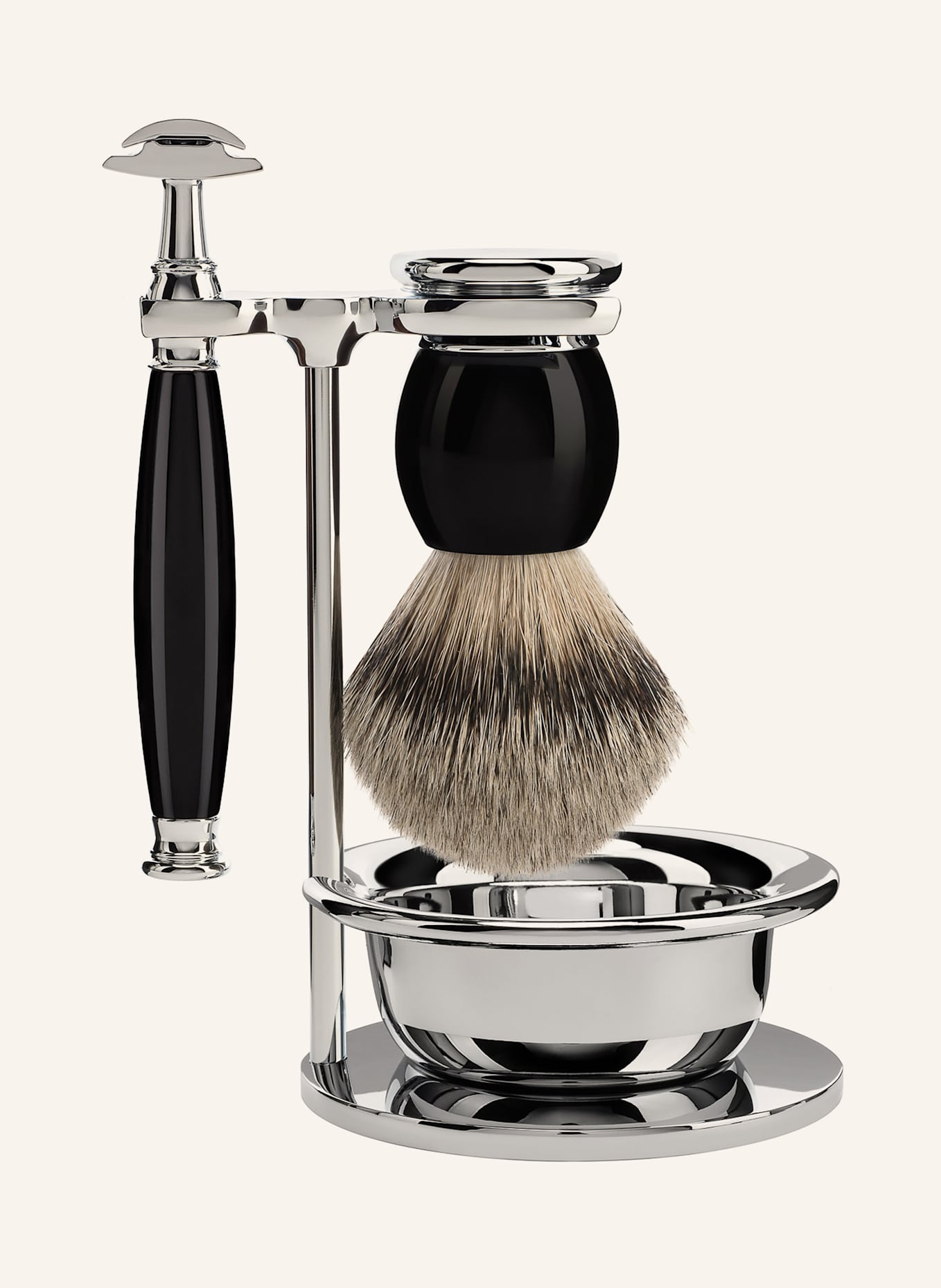 MÜHLE 4-tlg. Rasier-Set - SOPHIST: SCHWARZ