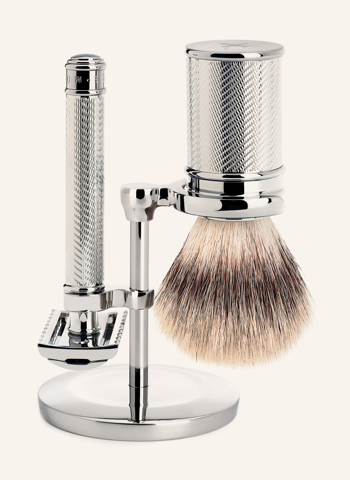 MÜHLE 3-tlg. Rasier-Set - TRADITIONAL: SILBER