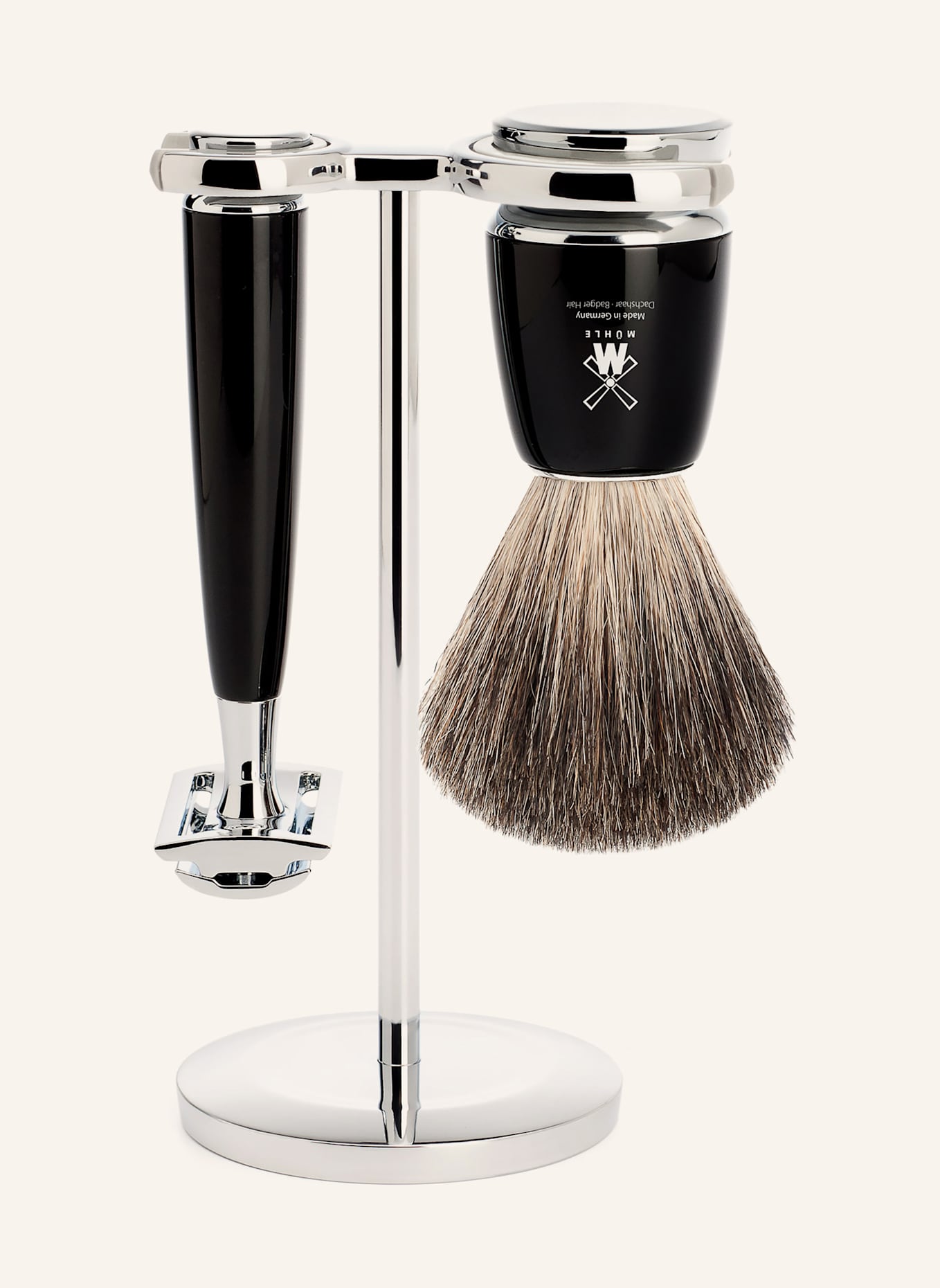 MÜHLE 3-tlg. Rasier-Set -RYTMO: SCHWARZ