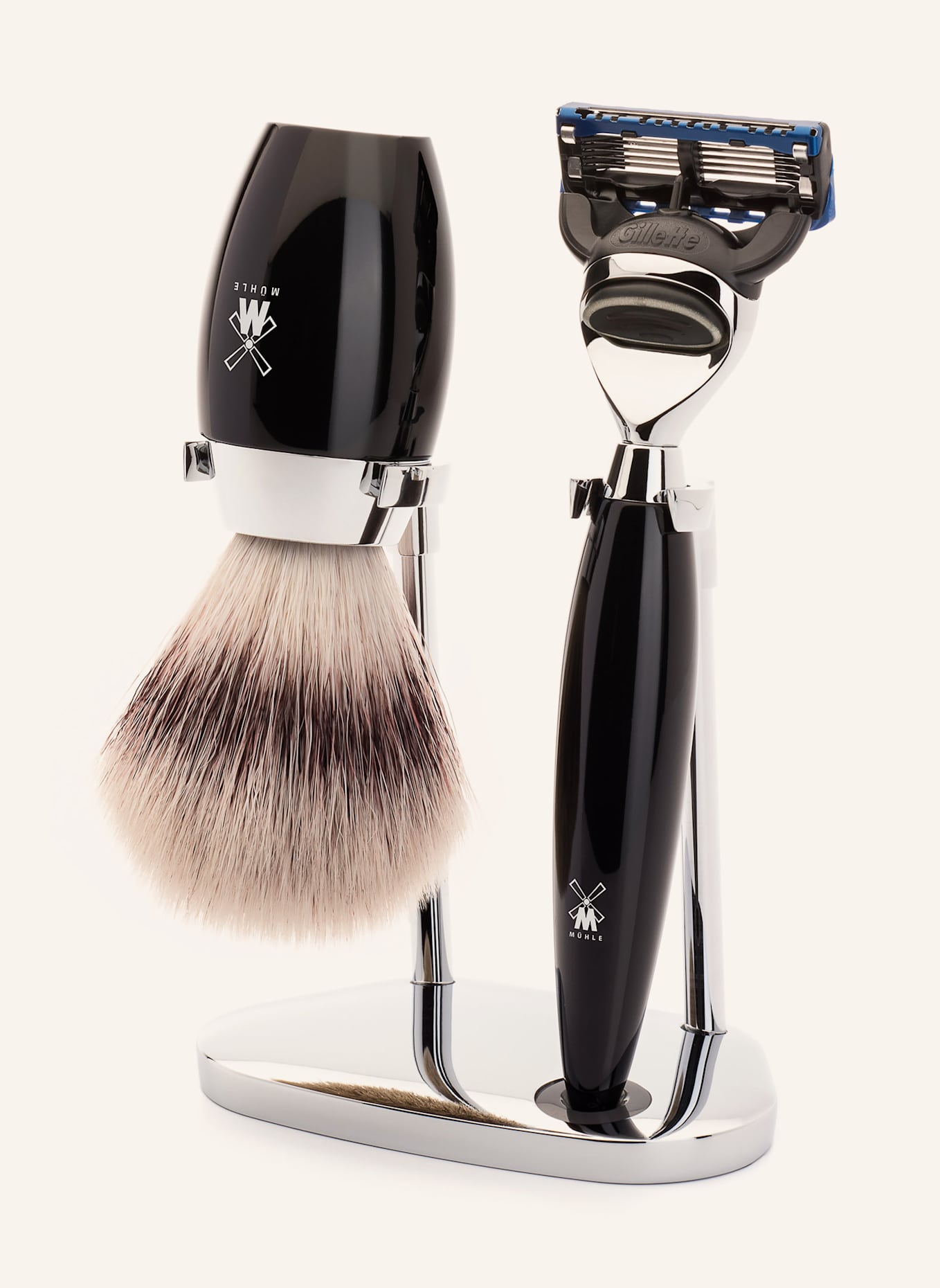 MÜHLE 3-tlg. Rasier-Set - KOSMO: SCHWARZ