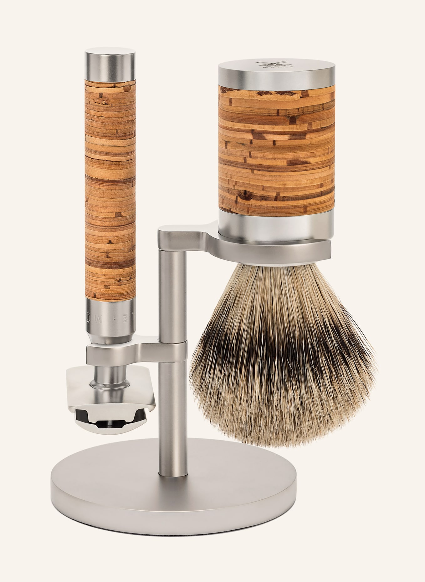 MÜHLE 3-tlg. Rasier-Set - ROCCA: BRAUN