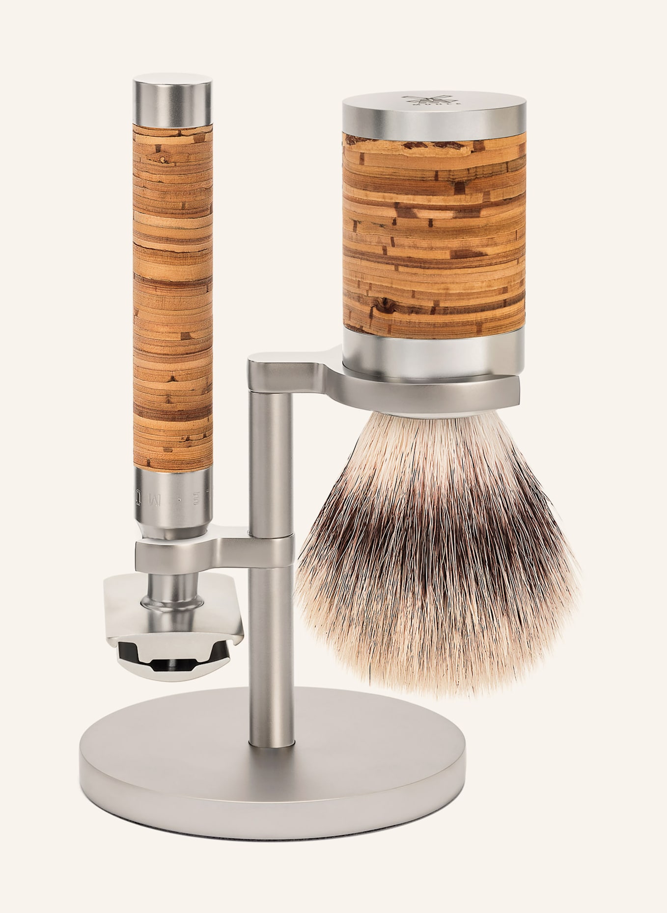 MÜHLE 3-tlg. Rasier-Set - ROCCA: BRAUN