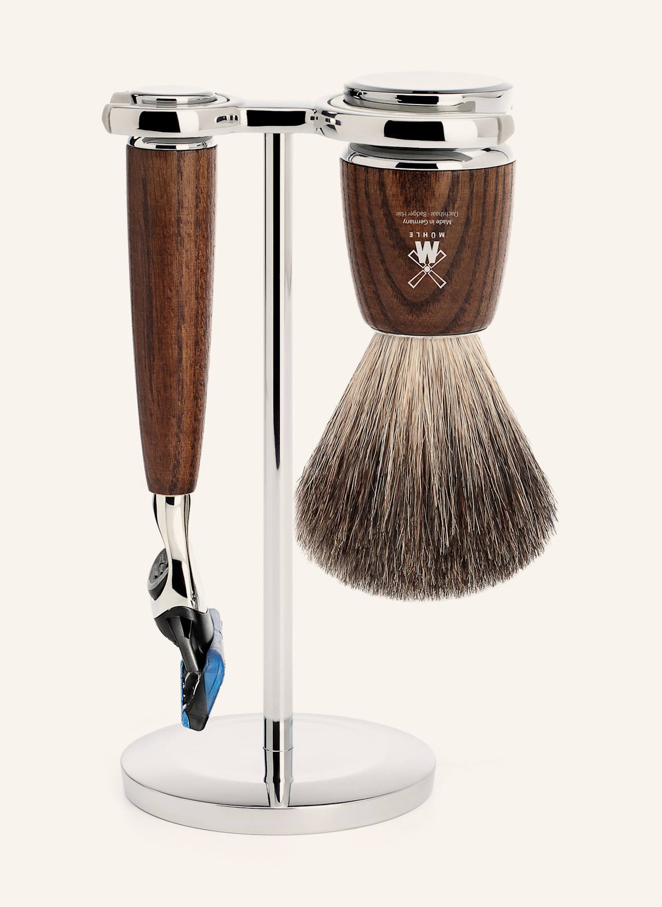 MÜHLE 3-tlg. Rasier-Set - RYTMO: DUNKELBRAUN