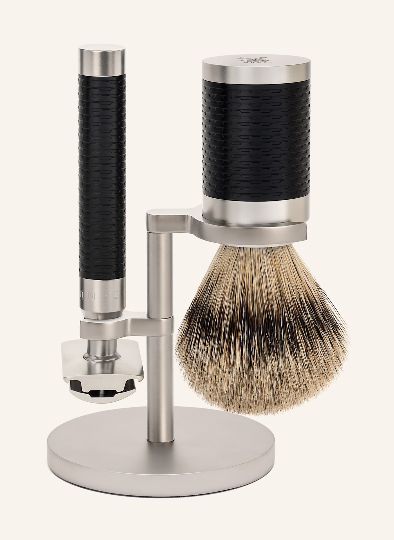 MÜHLE 3-tlg. Rasier-Set - ROCCA: SCHWARZ