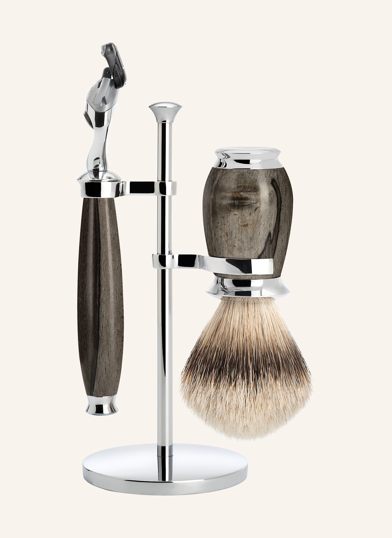 MÜHLE 3-tlg. Rasier-Set - PURIST: DUNKELGRAU