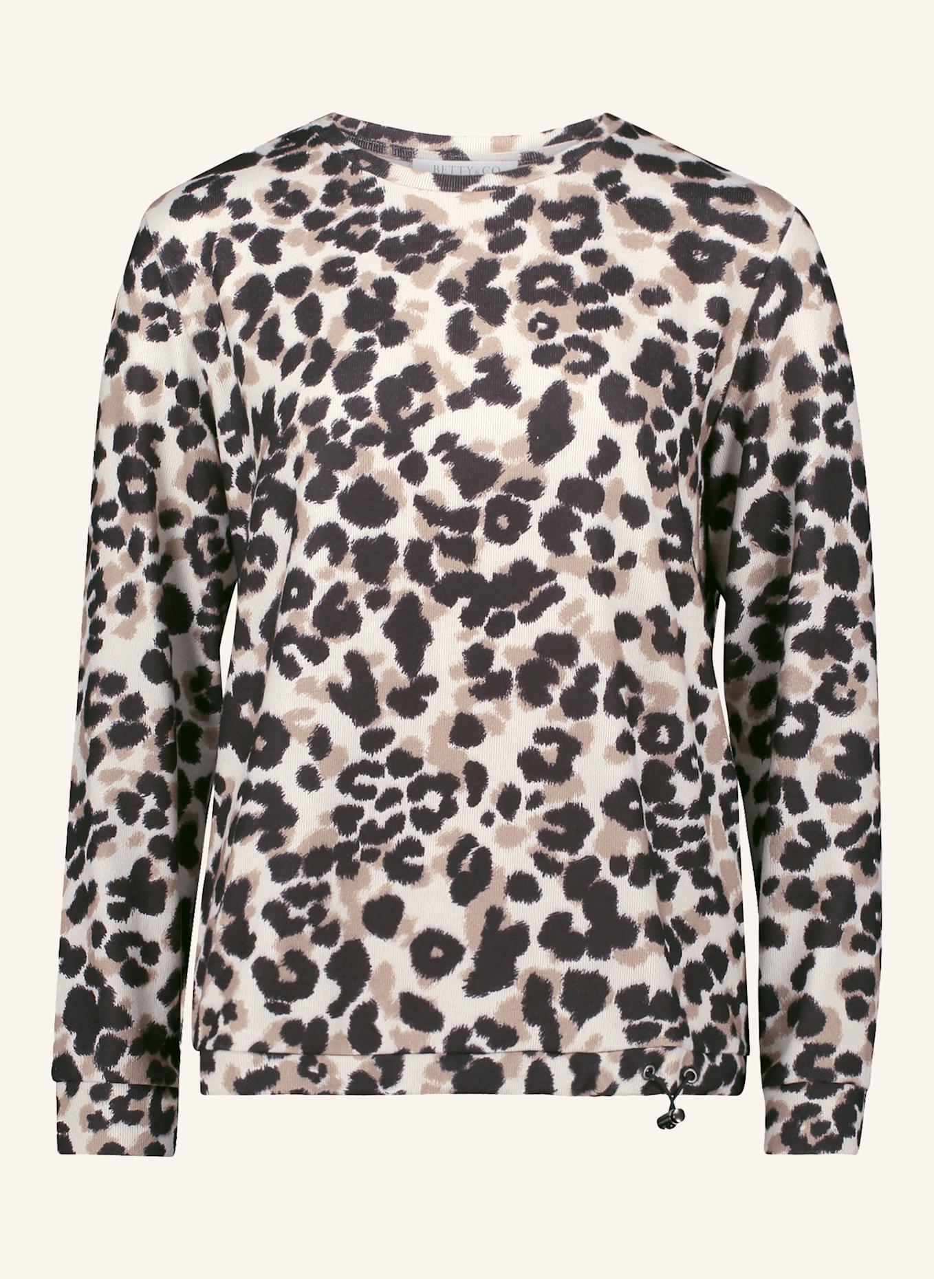 BETTY&CO Casual-Shirt mit Tunnelzug: BEIGE/ SCHWARZ