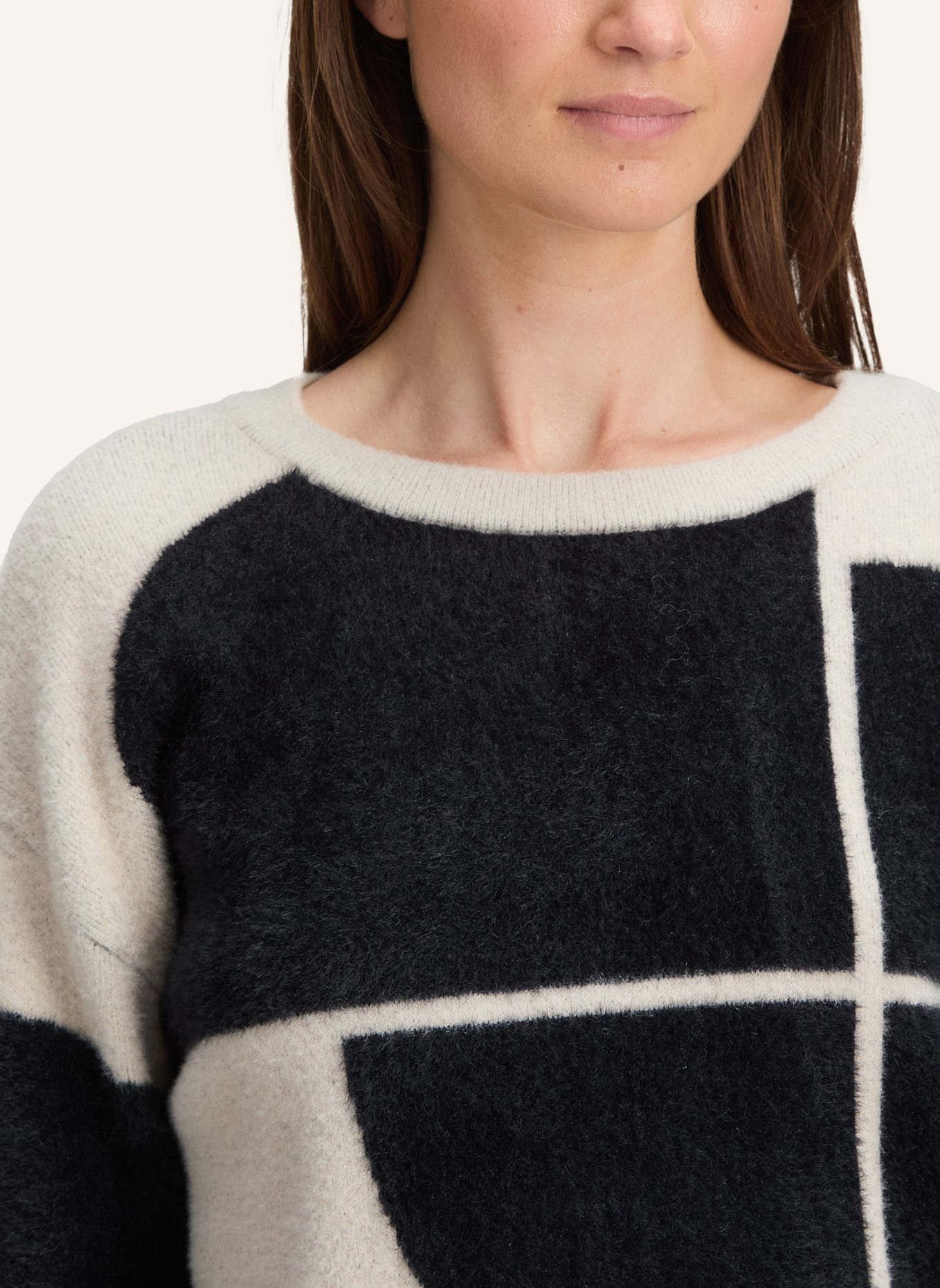 BETTY&CO Strickpullover mit Jacquard: SCHWARZ/ WEISS