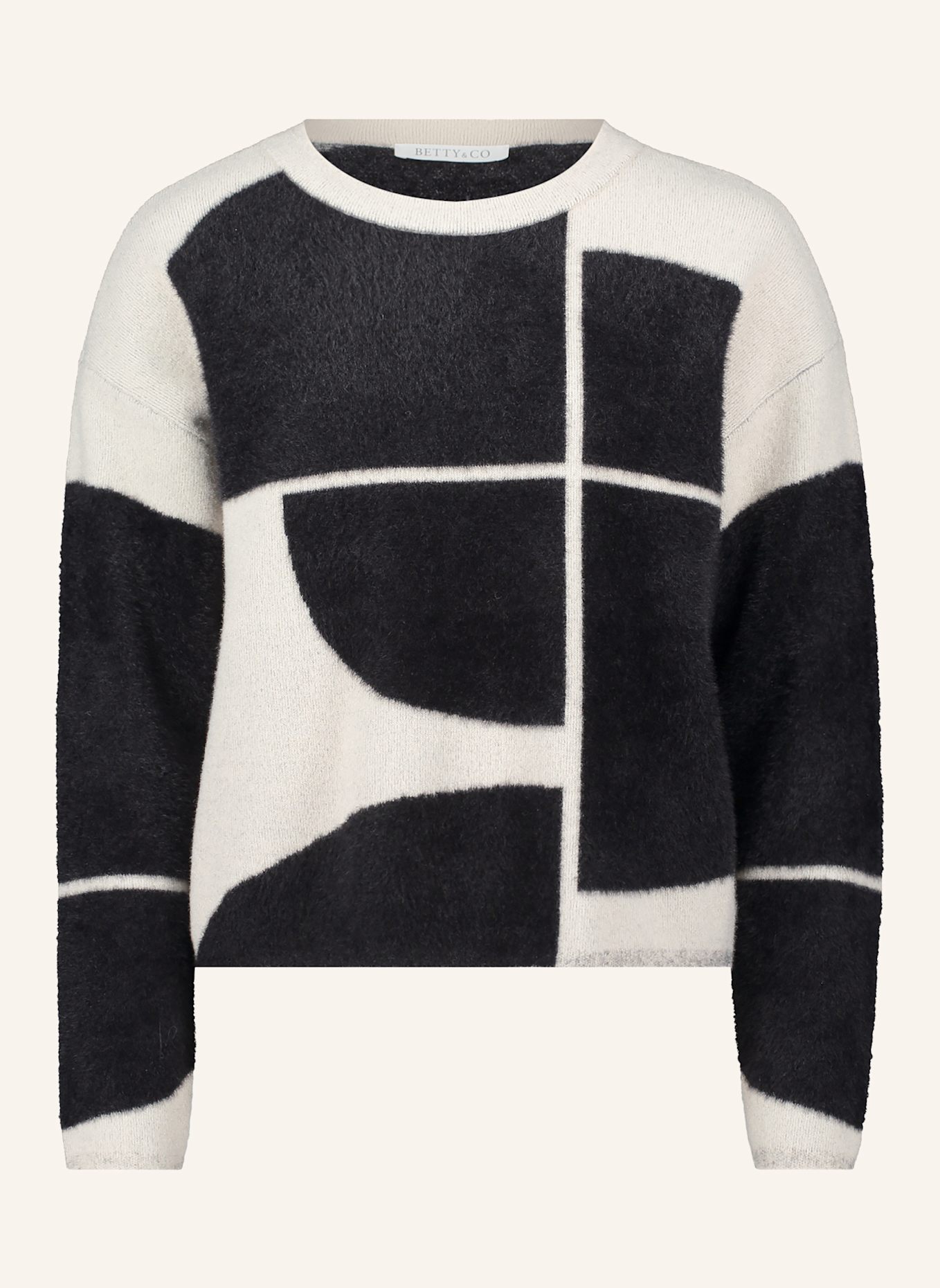 BETTY&CO Strickpullover mit Jacquard: SCHWARZ/ WEISS