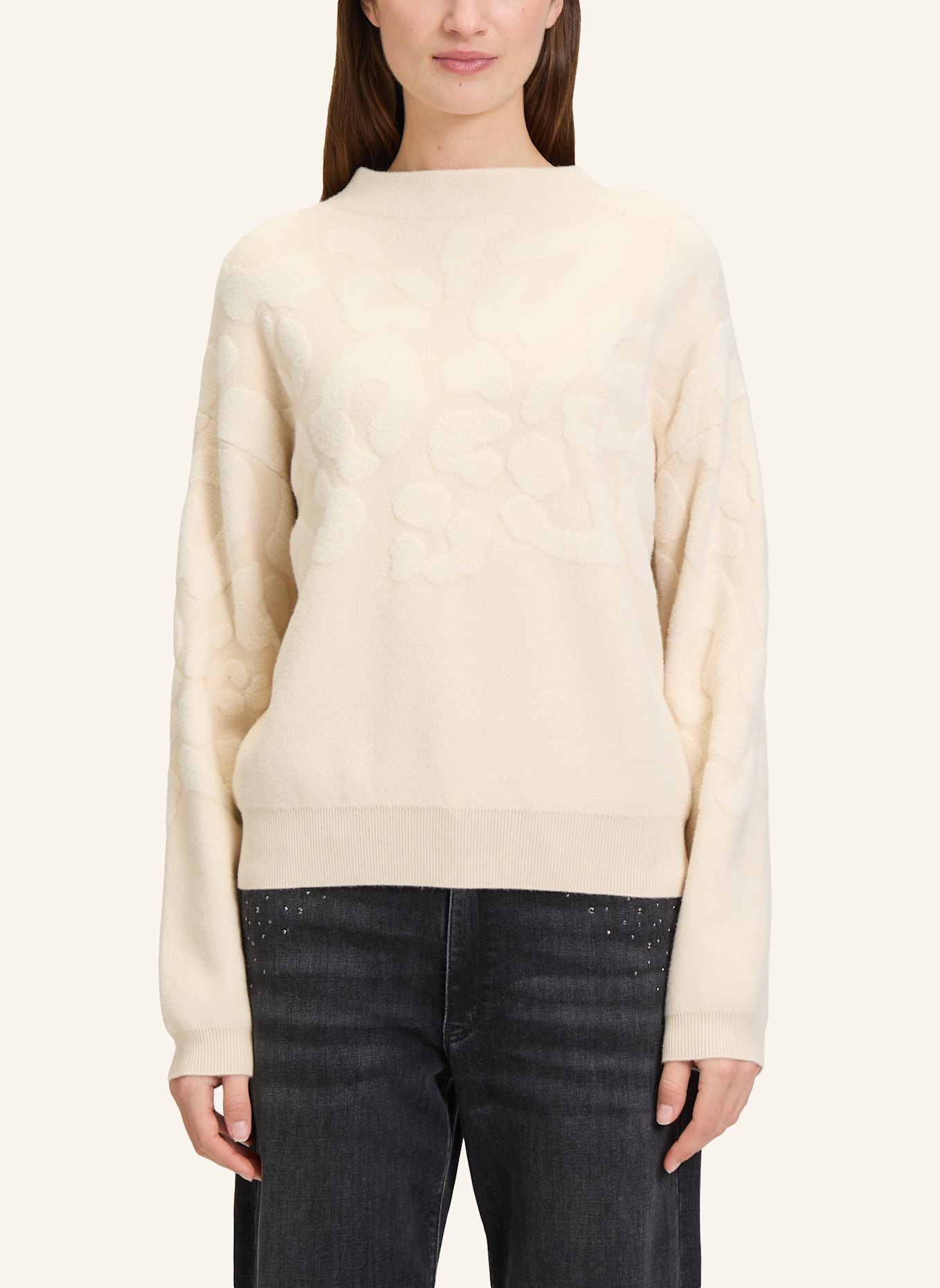 BETTY&CO Strickpullover mit Jacquard: CREME