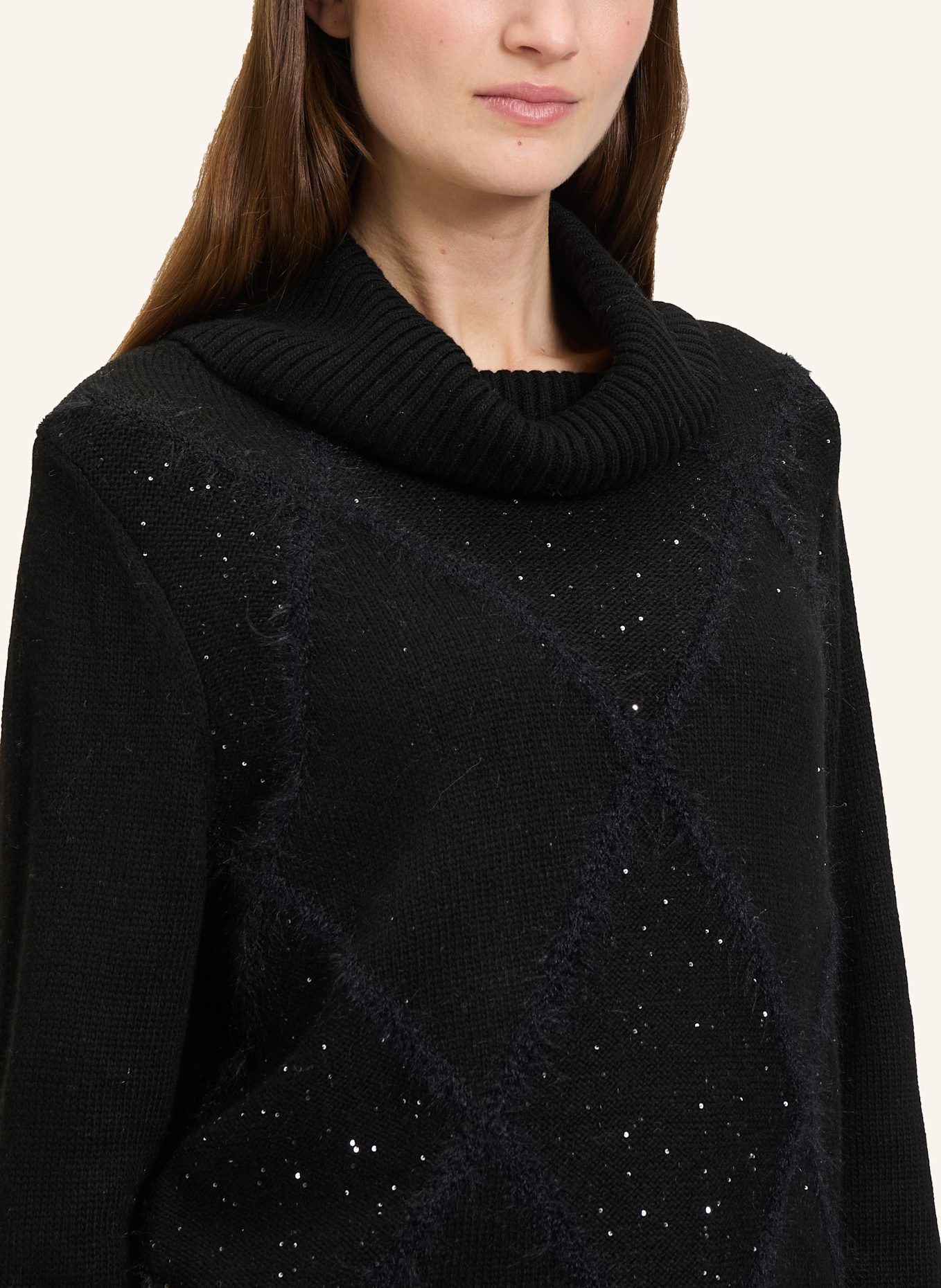 BETTY&CO Strickpullover mit Kragen: SCHWARZ