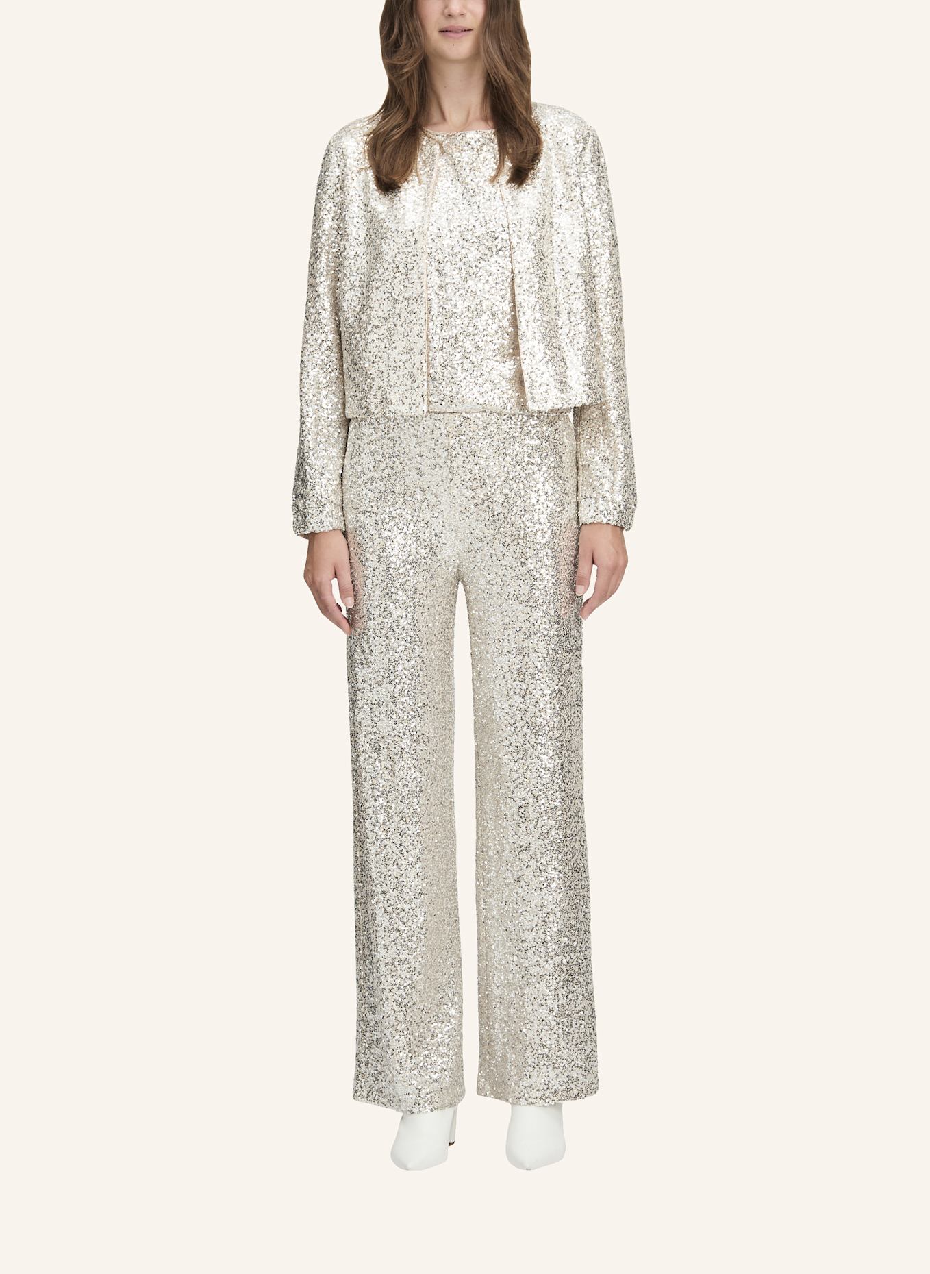 BETTY&CO Blouson mit Pailletten: CREME/ SILBER