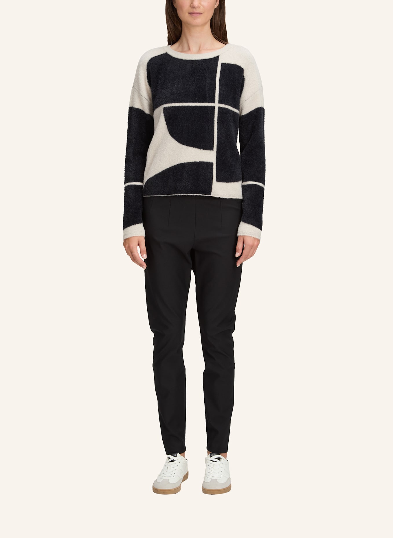 BETTY&CO Strickpullover mit Jacquard: SCHWARZ/ WEISS