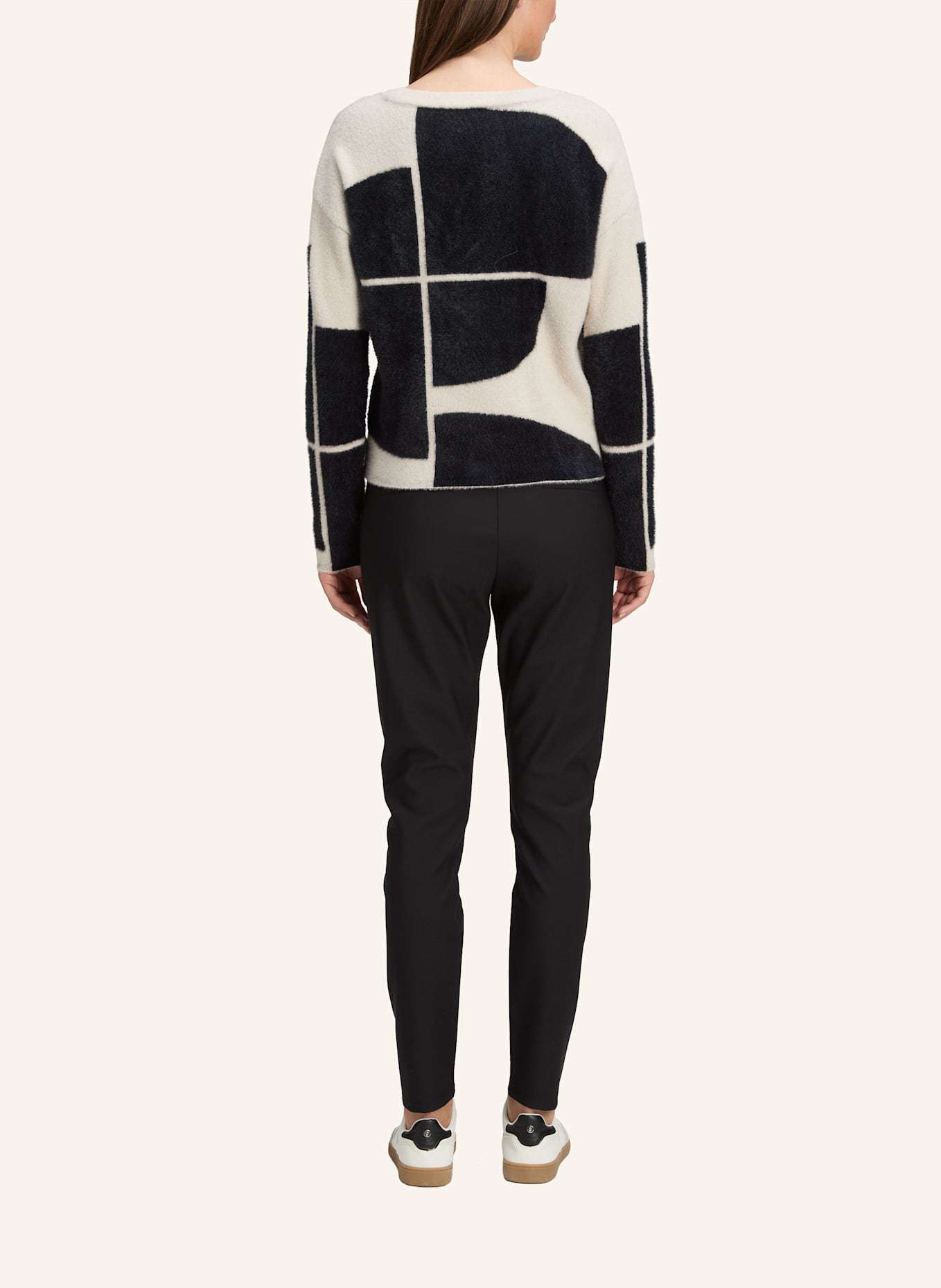 BETTY&CO Strickpullover mit Jacquard: SCHWARZ/ WEISS