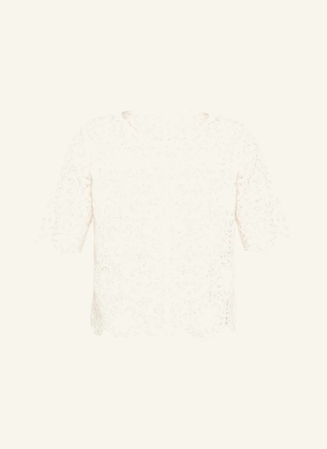 BETTY&CO Lochstrick-Pullover mit U-Boot-Ausschnitt: WEISS