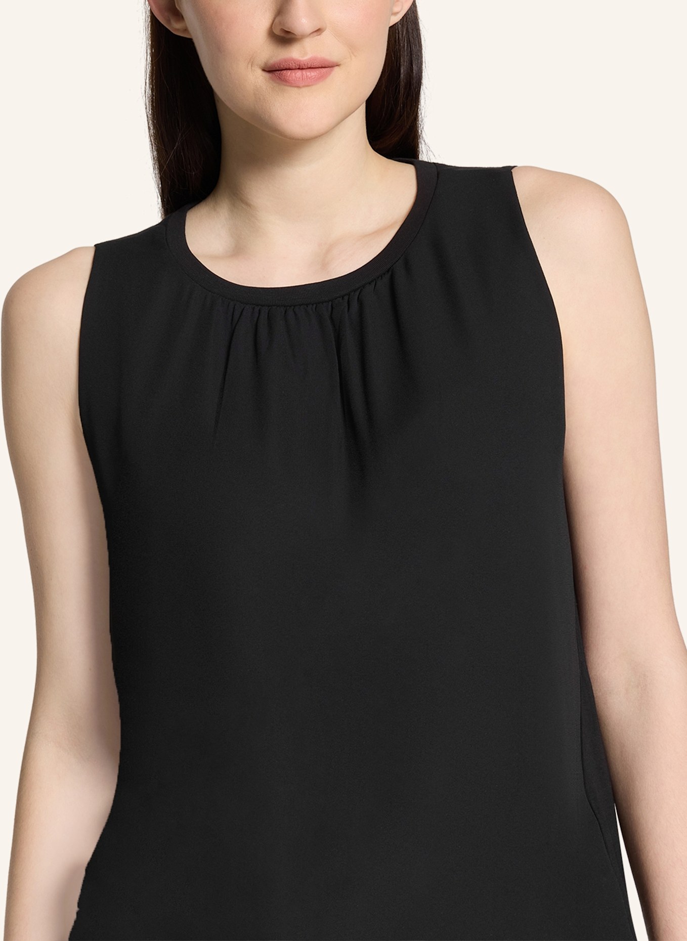 BETTY&CO Blusenshirt mit Webbesatz: SCHWARZ