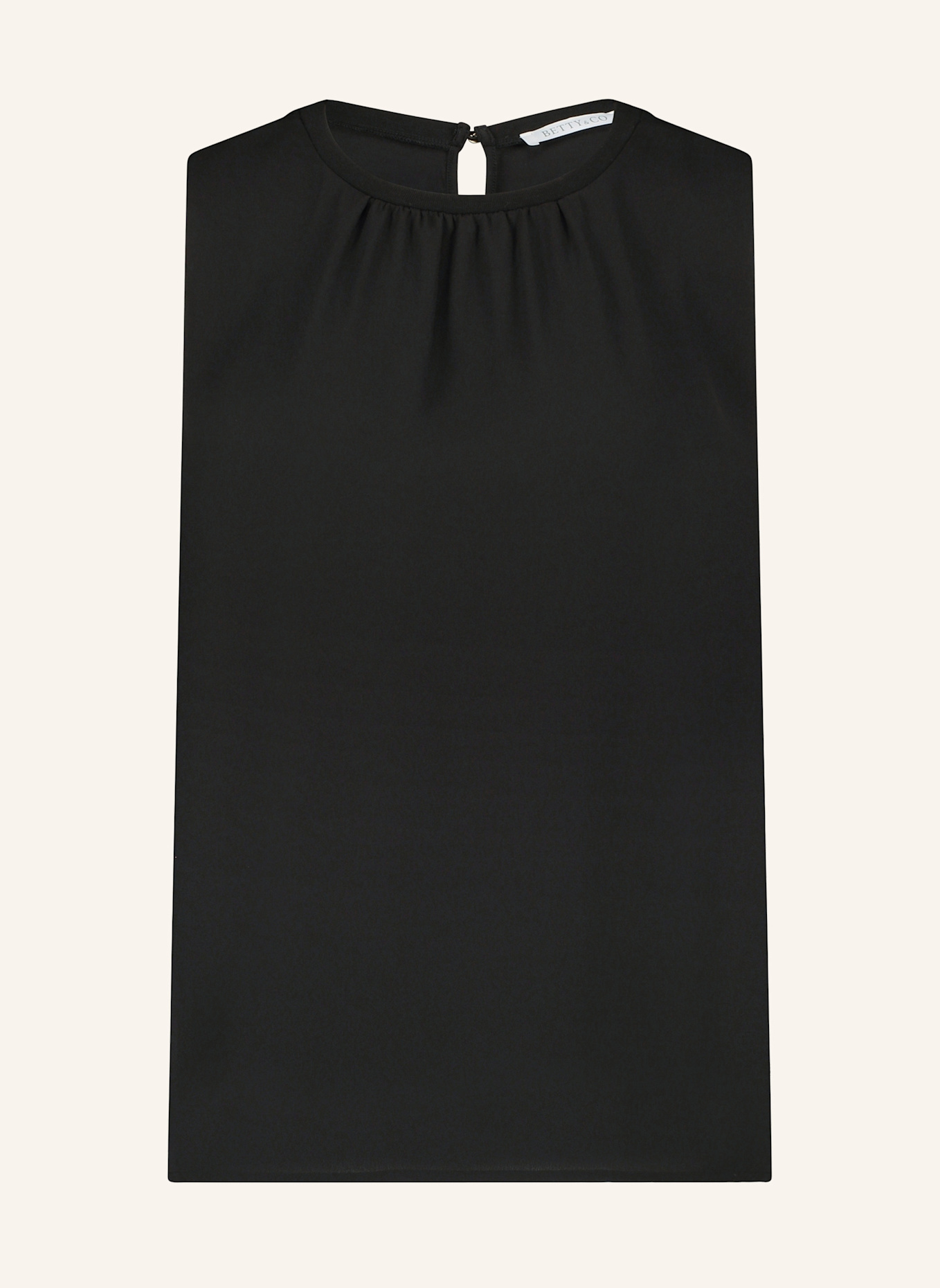 BETTY&CO Blusenshirt mit Webbesatz: SCHWARZ
