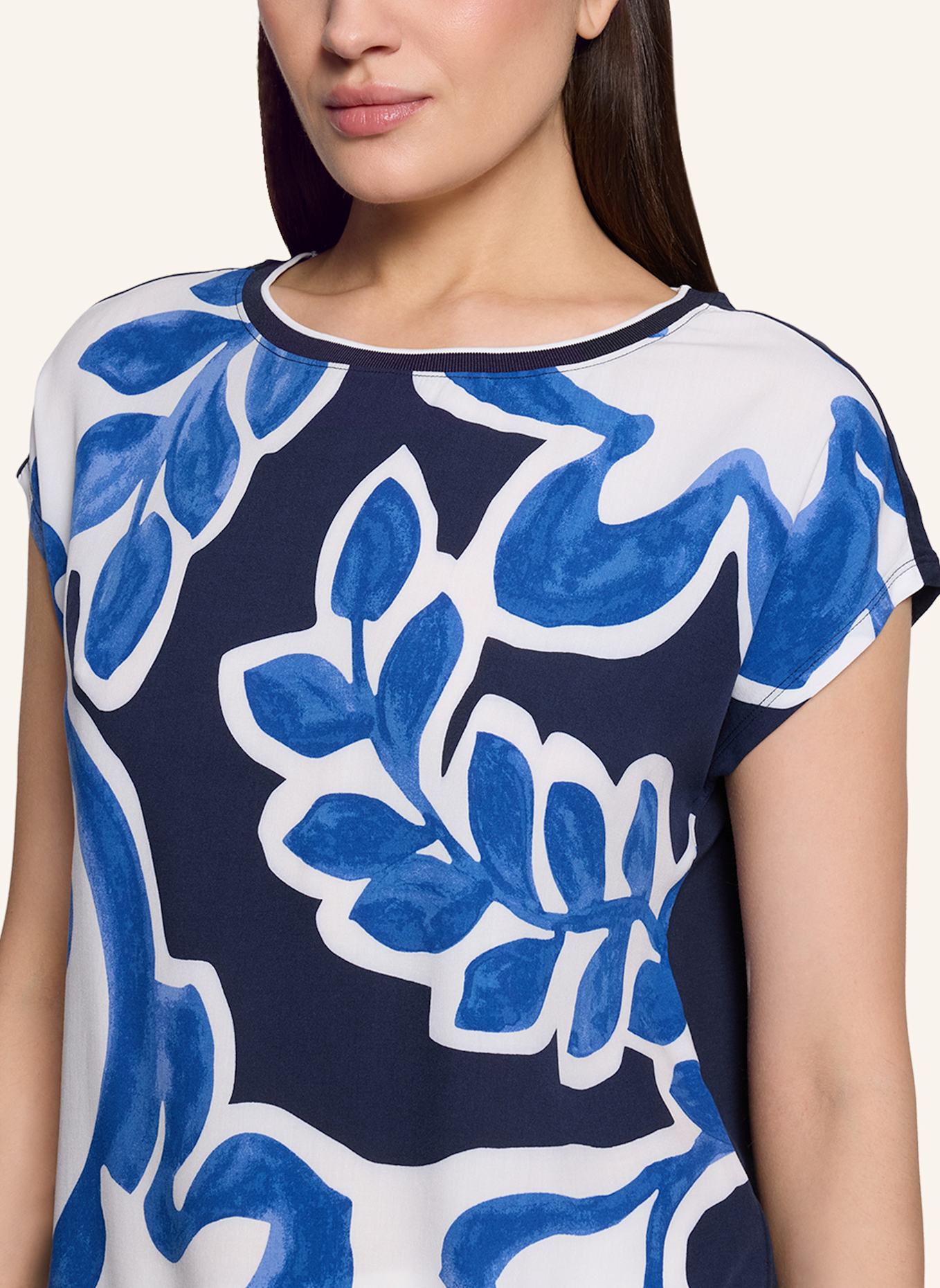 BETTY&CO Patchwork-Shirt mit Print: WEISS/ BLAU