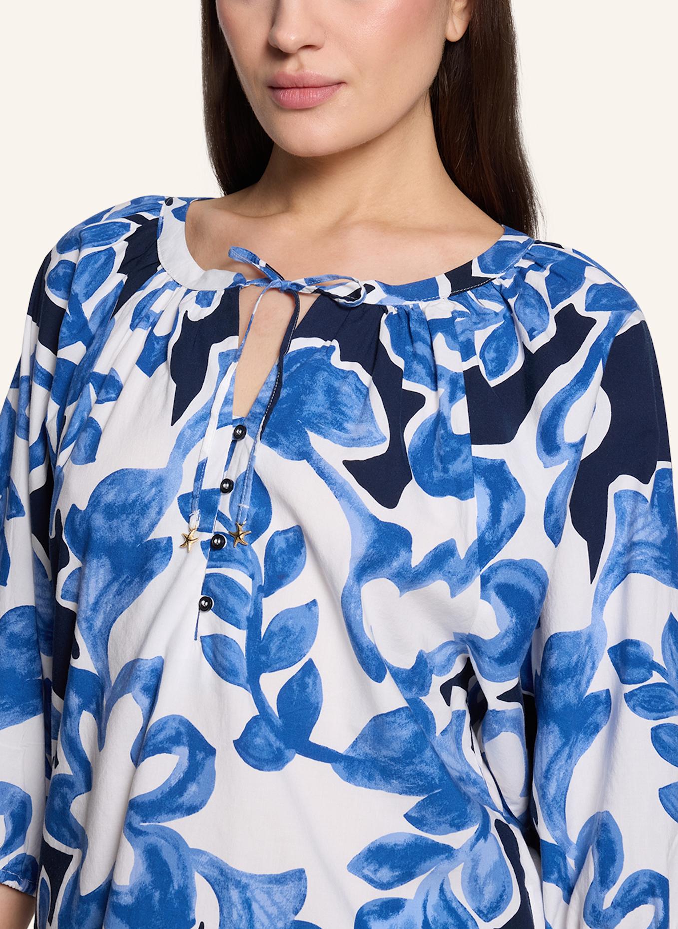 BETTY&CO Schlupfbluse mit Print: WEISS/ DUNKELBLAU