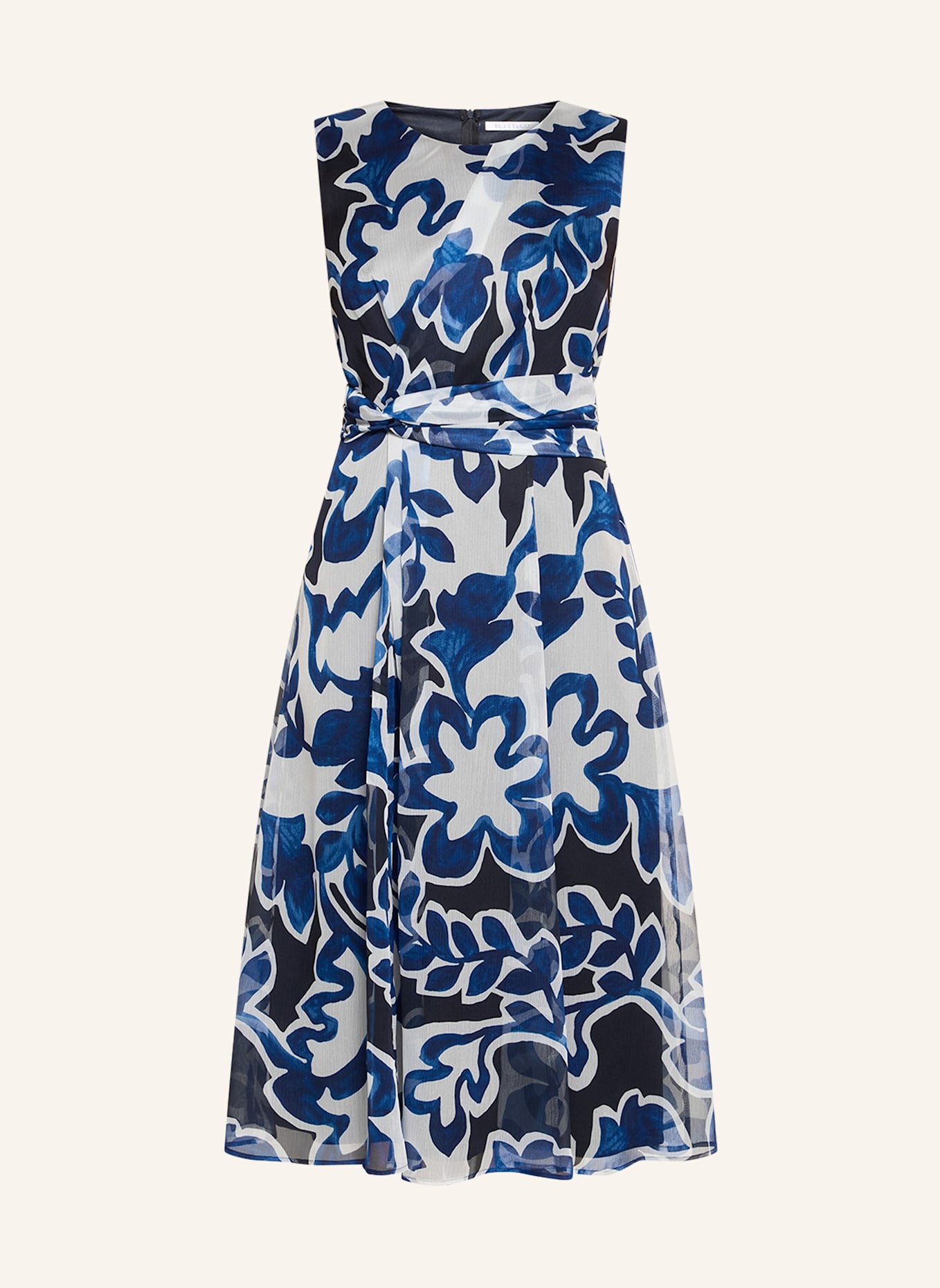 BETTY&CO Chiffonkleid ohne Arm: WEISS/ BLAU