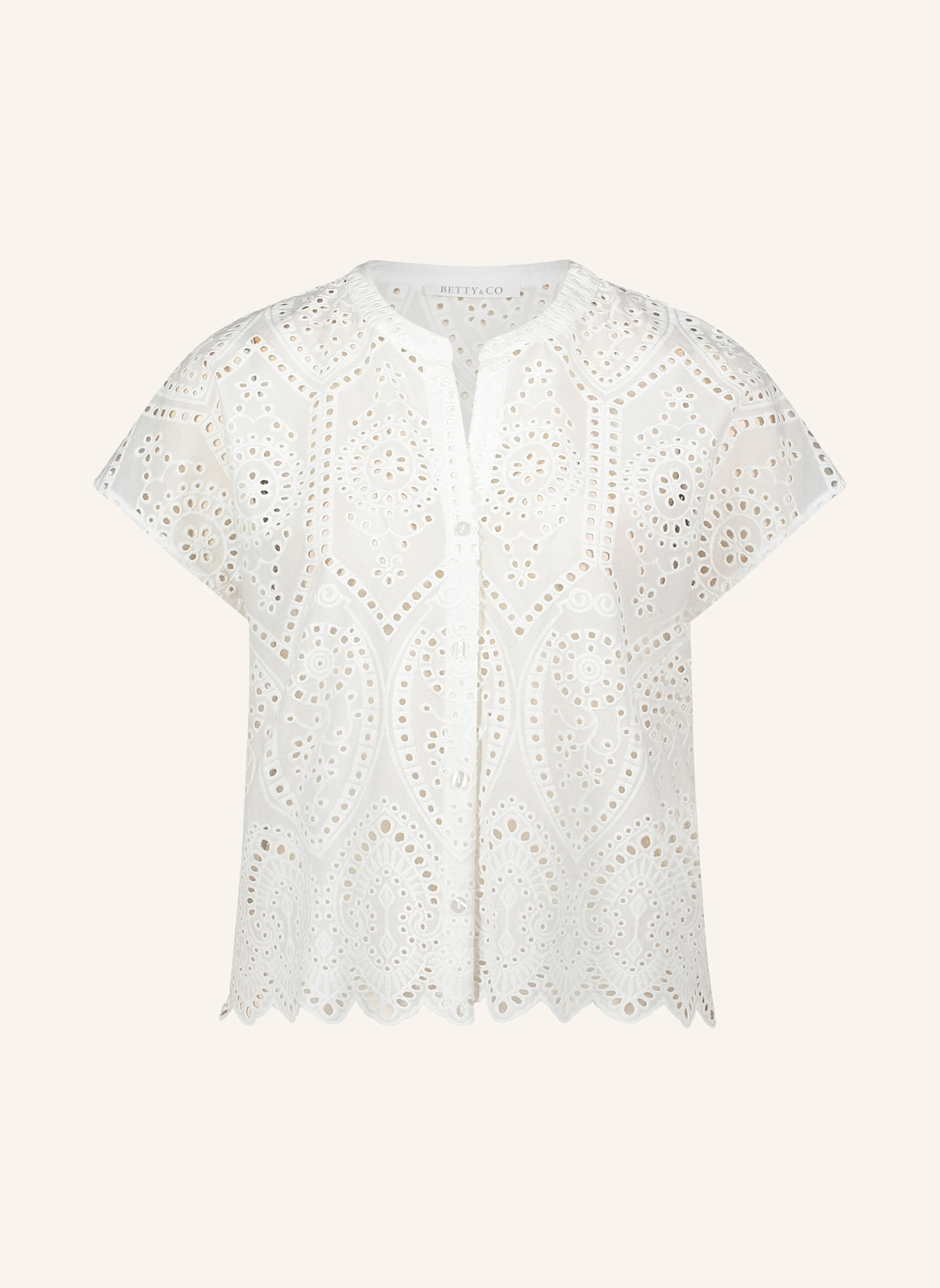 BETTY&CO Bluse aus Lochspitze: WEISS