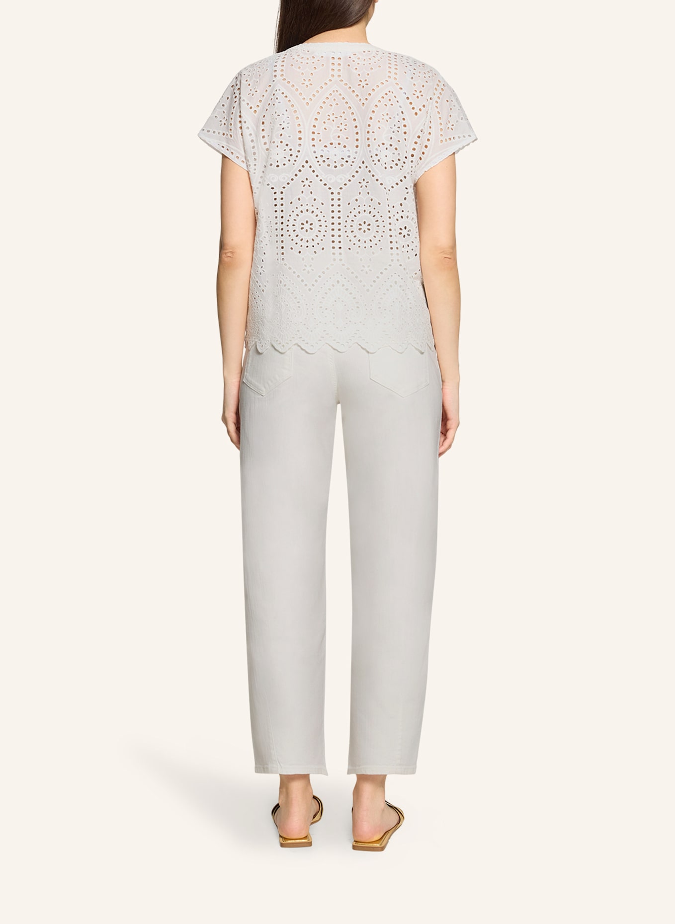 BETTY&CO Bluse aus Lochspitze: WEISS