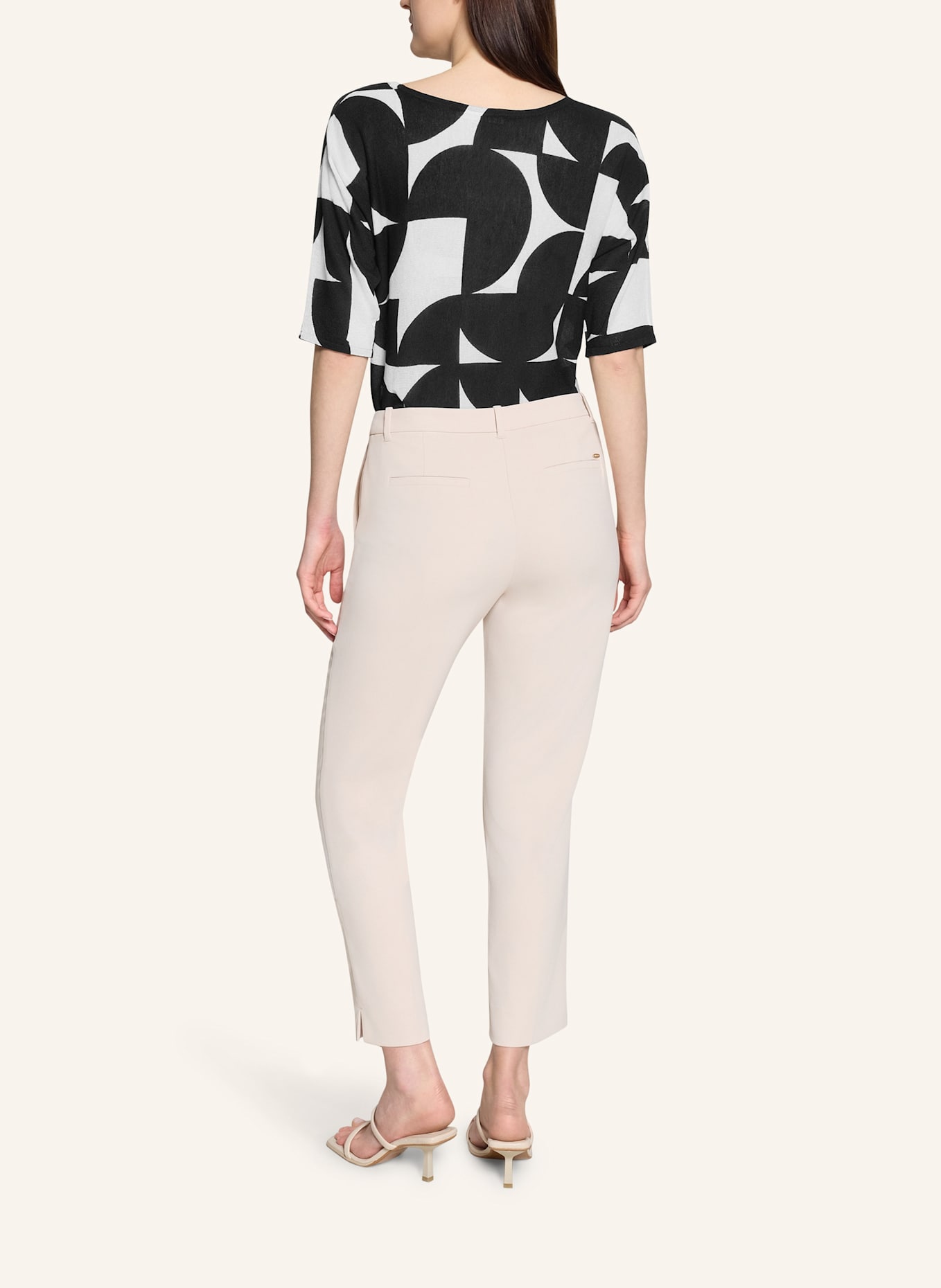 BETTY&CO Feinstrickpullover mit Print: SCHWARZ/ WEISS
