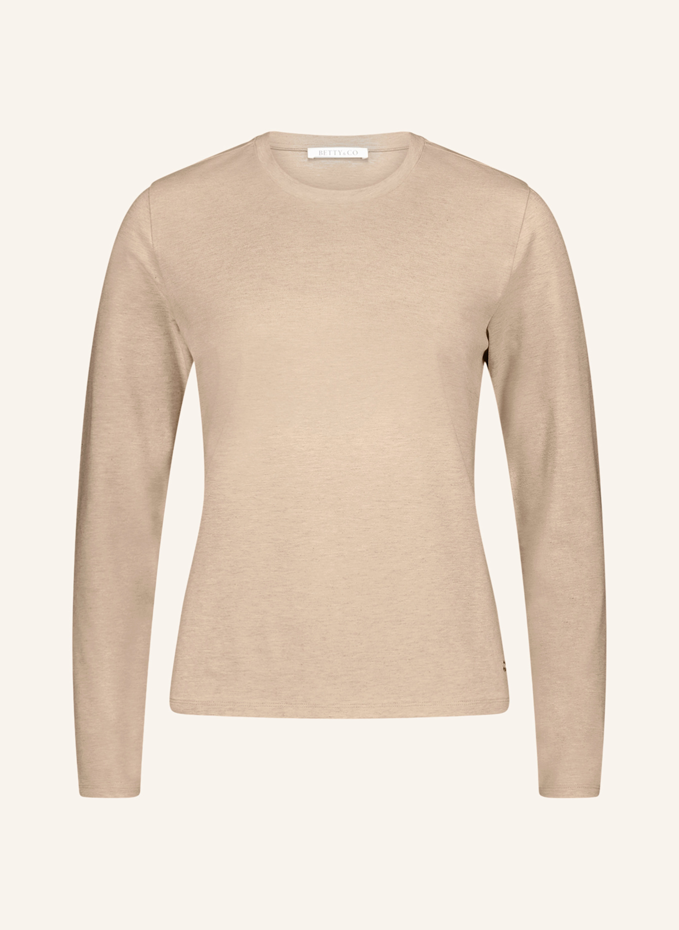 BETTY&CO Casual-Shirt mit Rundhalsausschnitt: TAUPE
