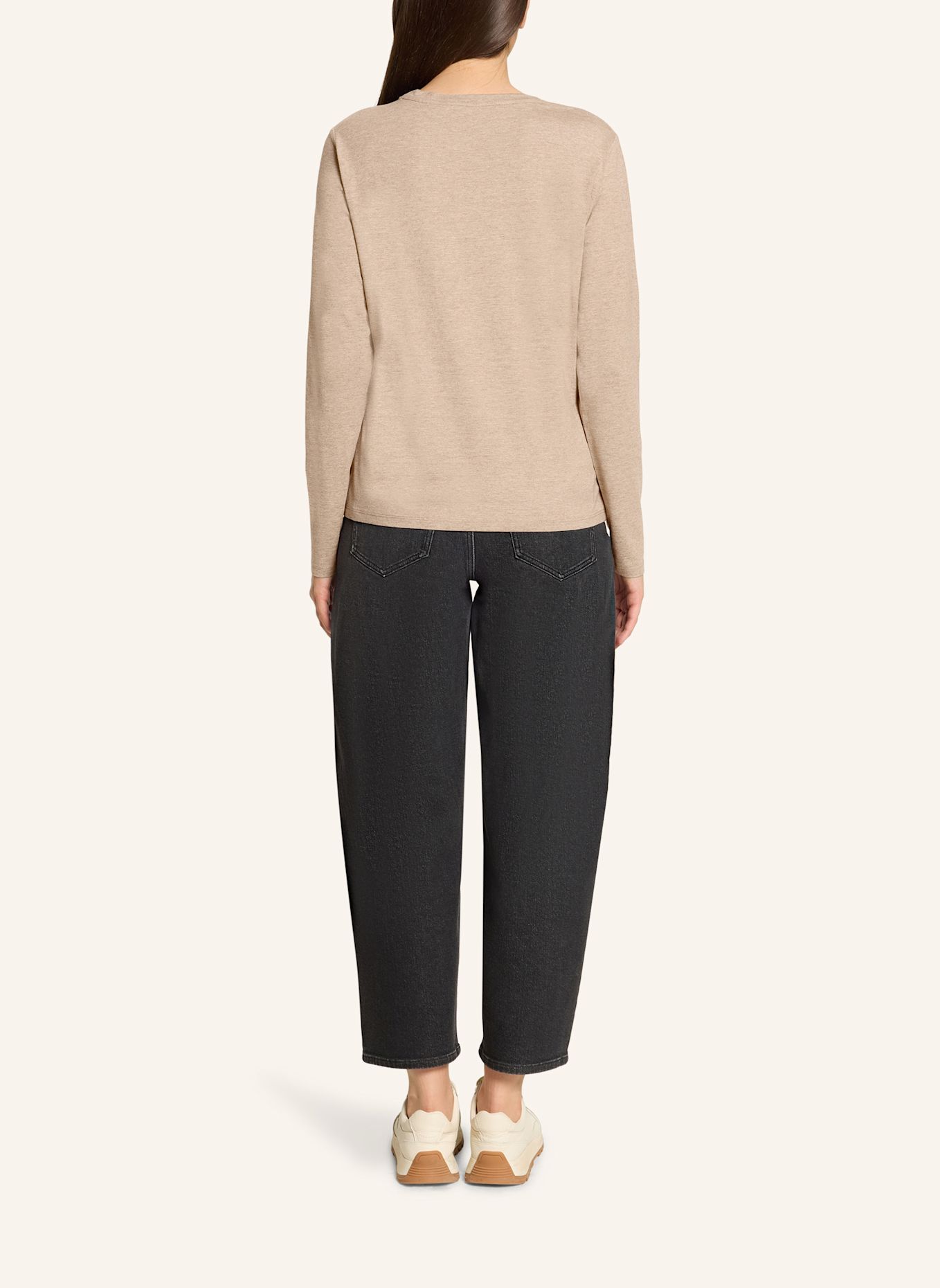 BETTY&CO Casual-Shirt mit Rundhalsausschnitt: TAUPE