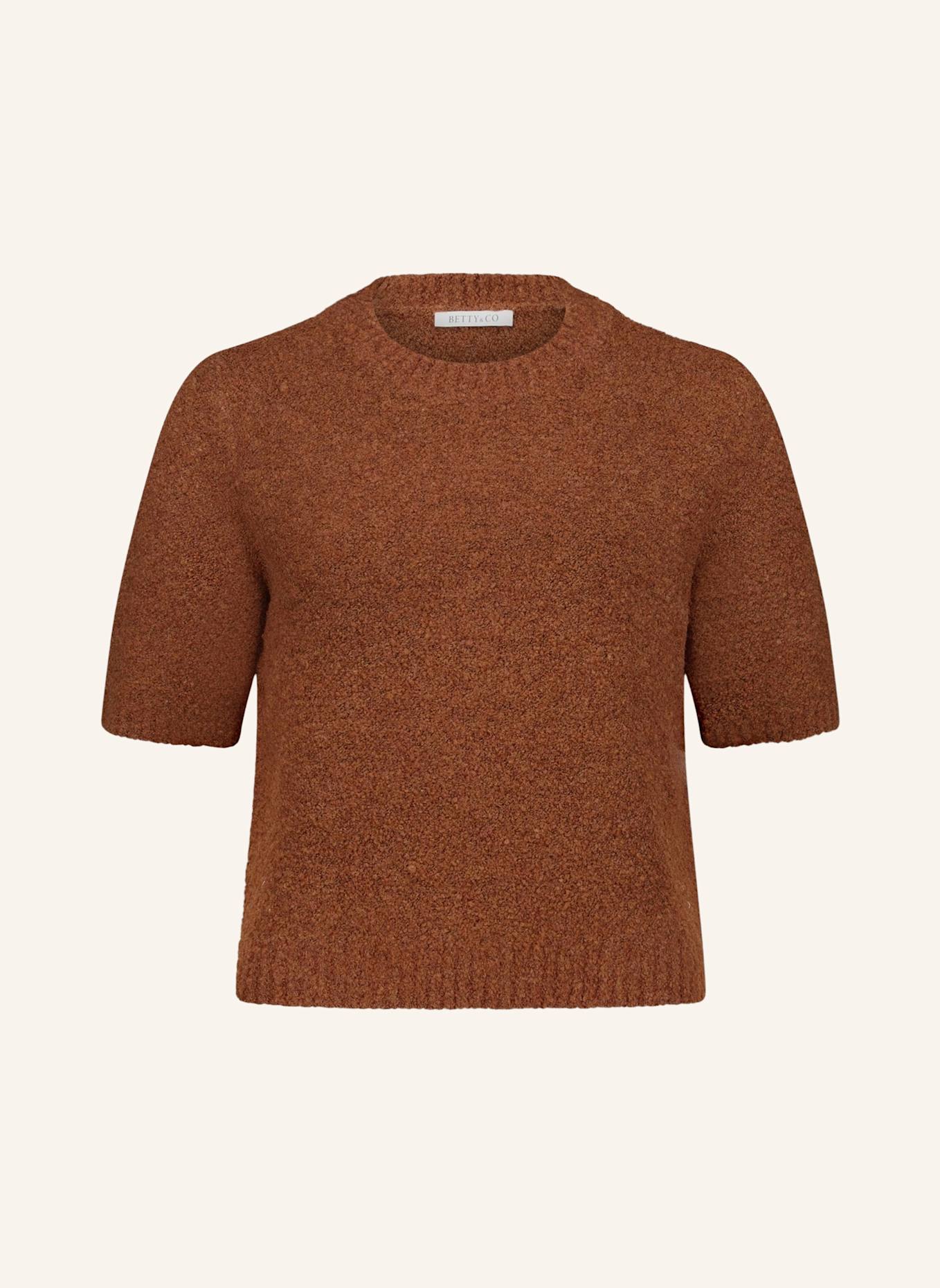 BETTY&CO Strickpullover mit Rundhalsausschnitt: DUNKELBRAUN