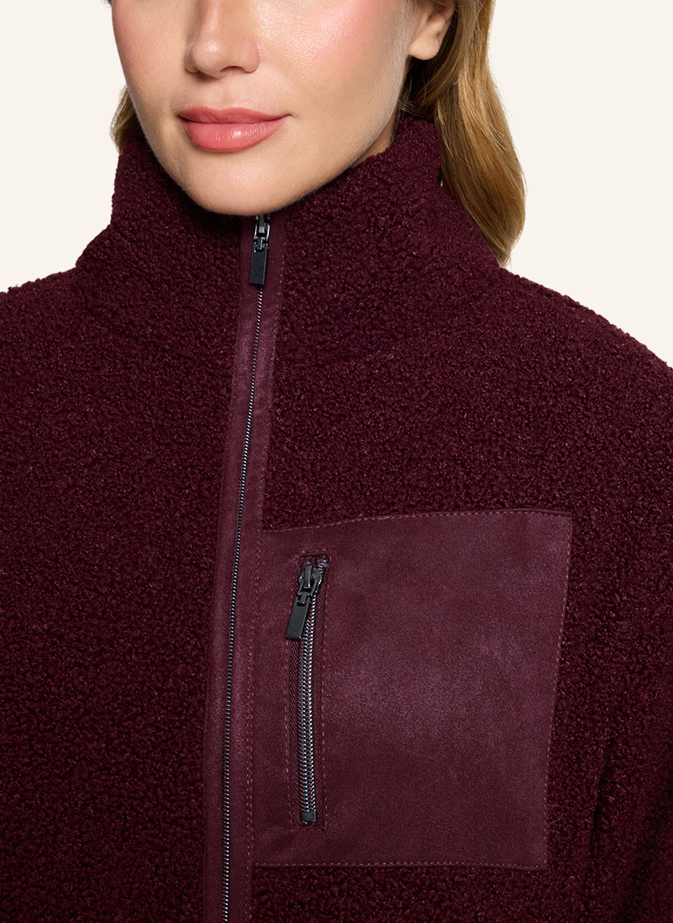 BETTY&CO Sweatshirtjas met ritssluiting: DONKERROOD
