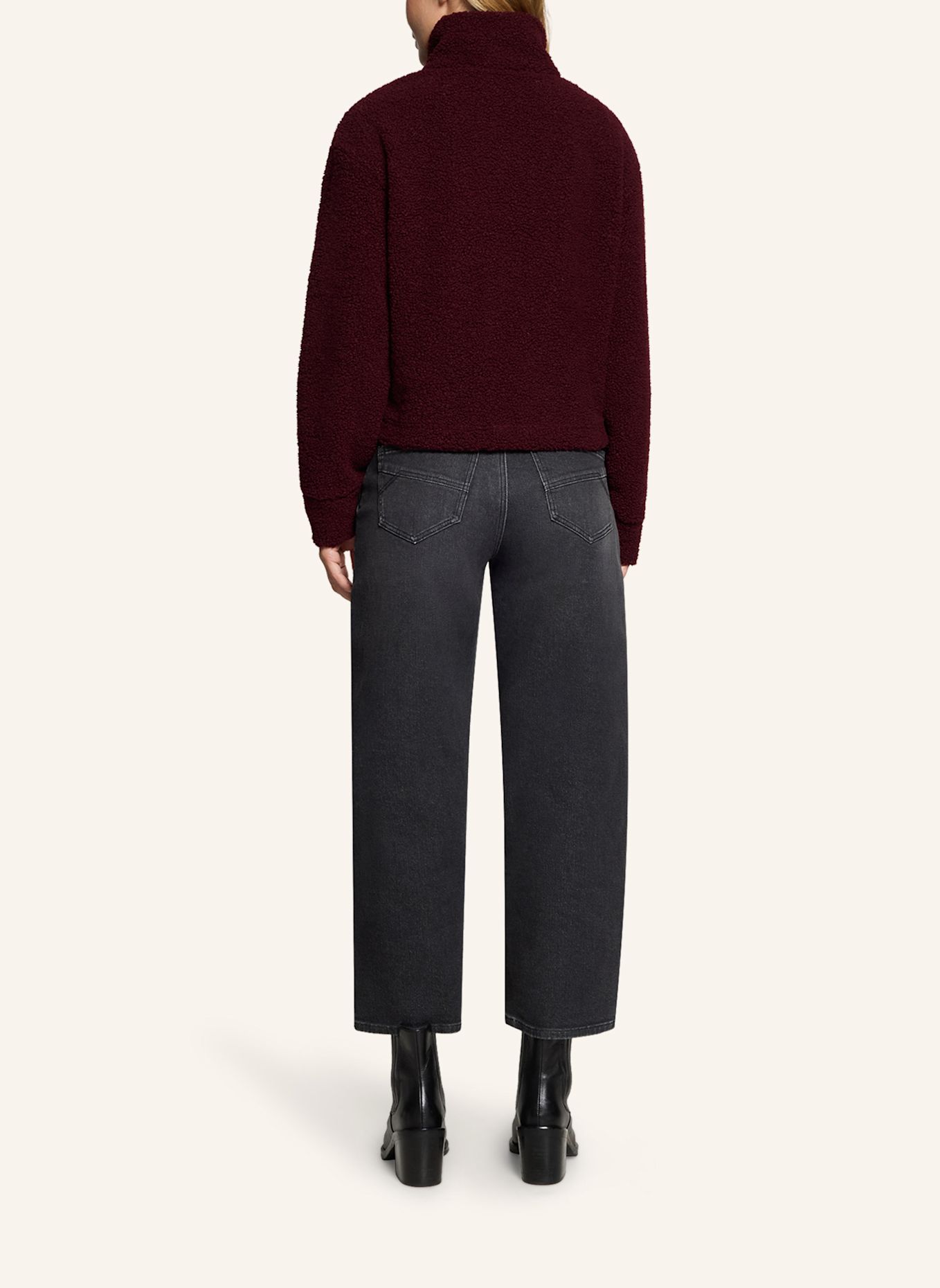 BETTY&CO Sweatshirtjas met ritssluiting: DONKERROOD