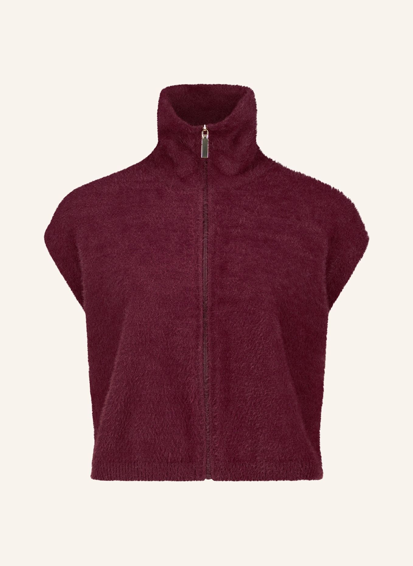 BETTY&CO Gebreid vest met ritssluiting: DONKERROOD