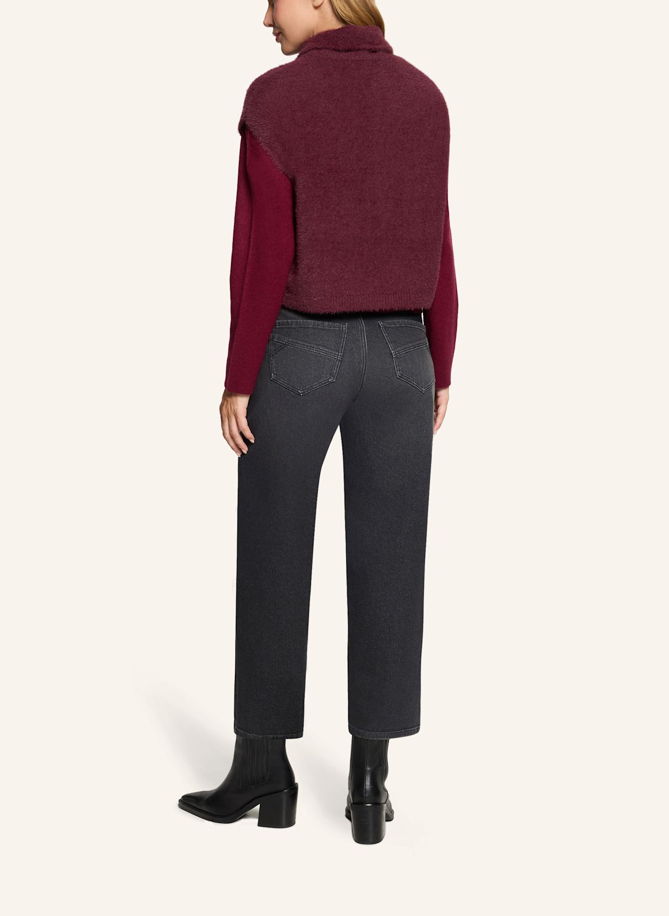 BETTY&CO Gebreid vest met ritssluiting: DONKERROOD