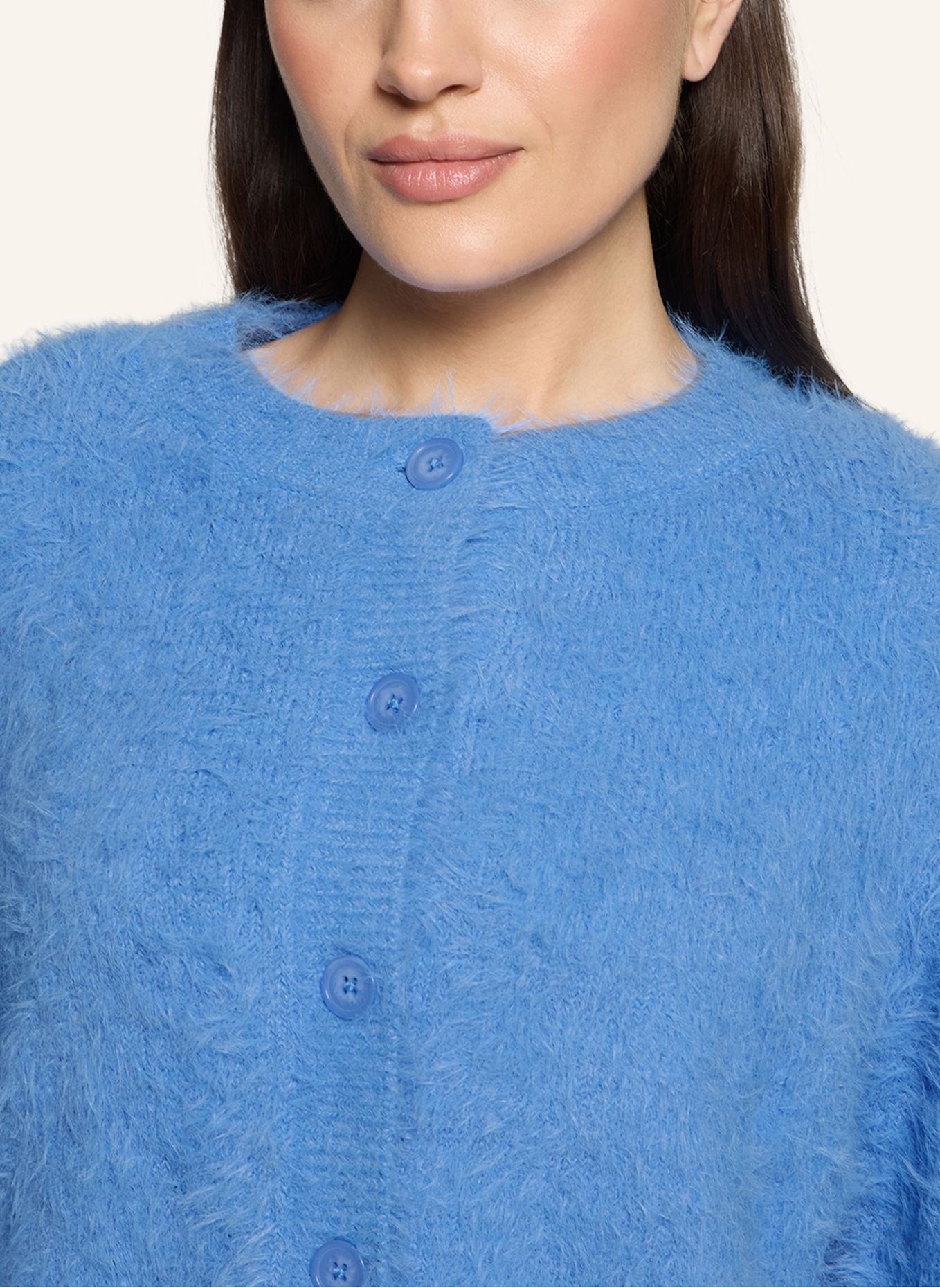 BETTY&CO Gebreid vest met effectgaren: BLAUW