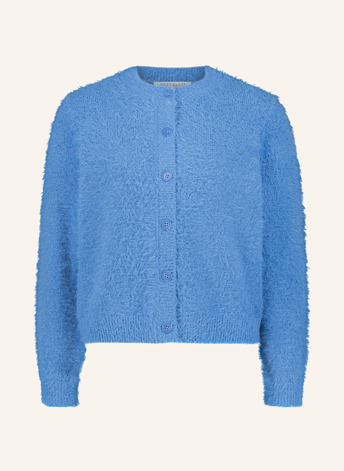 BETTY&CO Gebreid vest met effectgaren: BLAUW